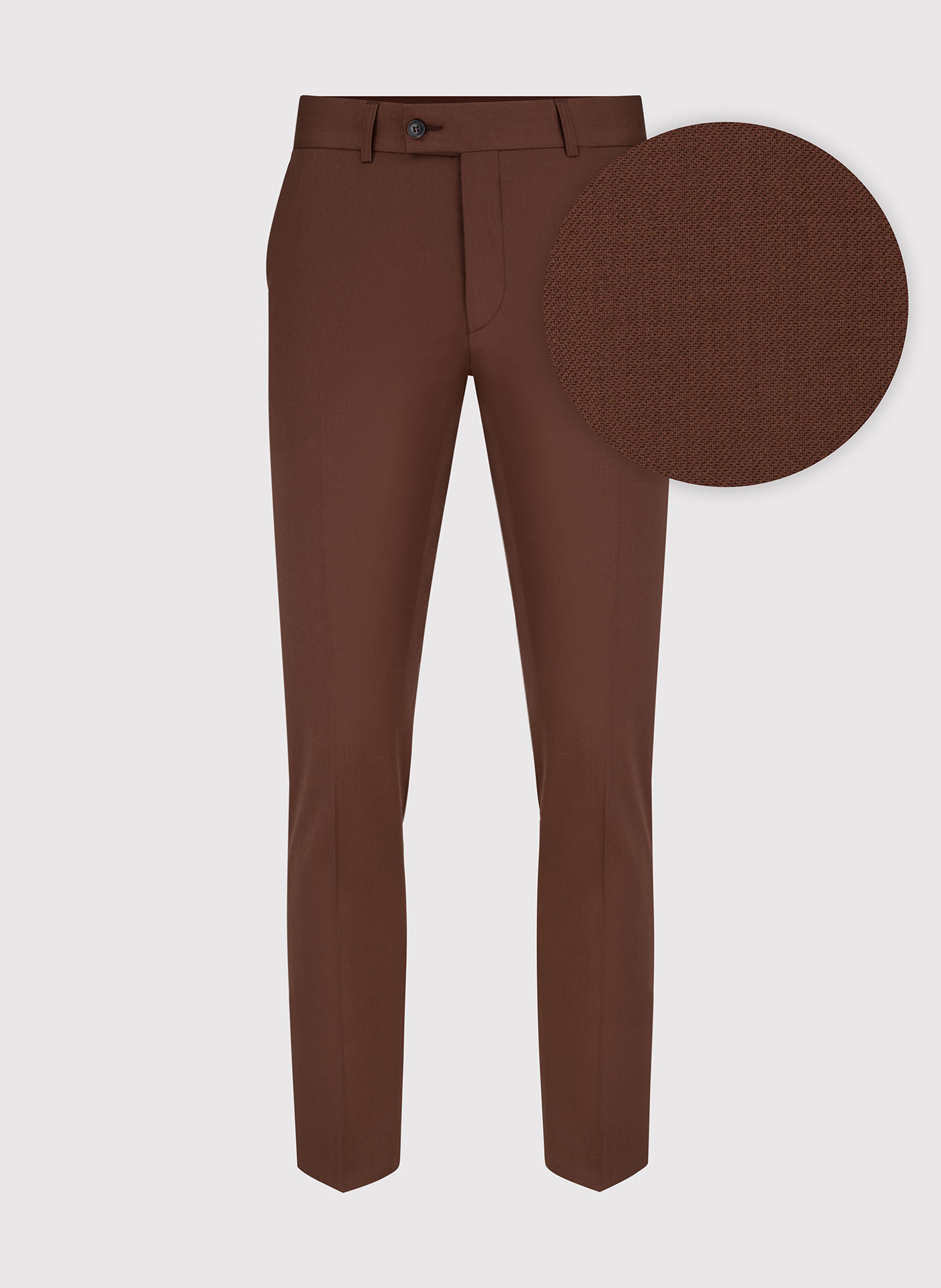 Gładkie spodnie garniturowe w kolorze brązowym - Pako Lorente