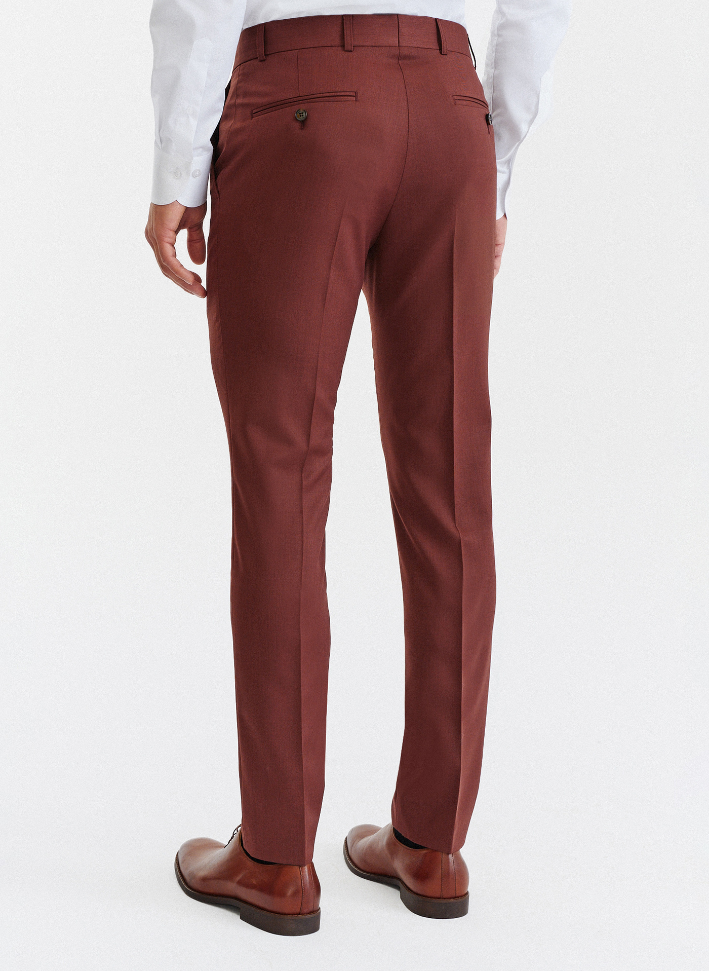 Gładkie spodnie garniturowe w kolorze brązowym - Pako Lorente