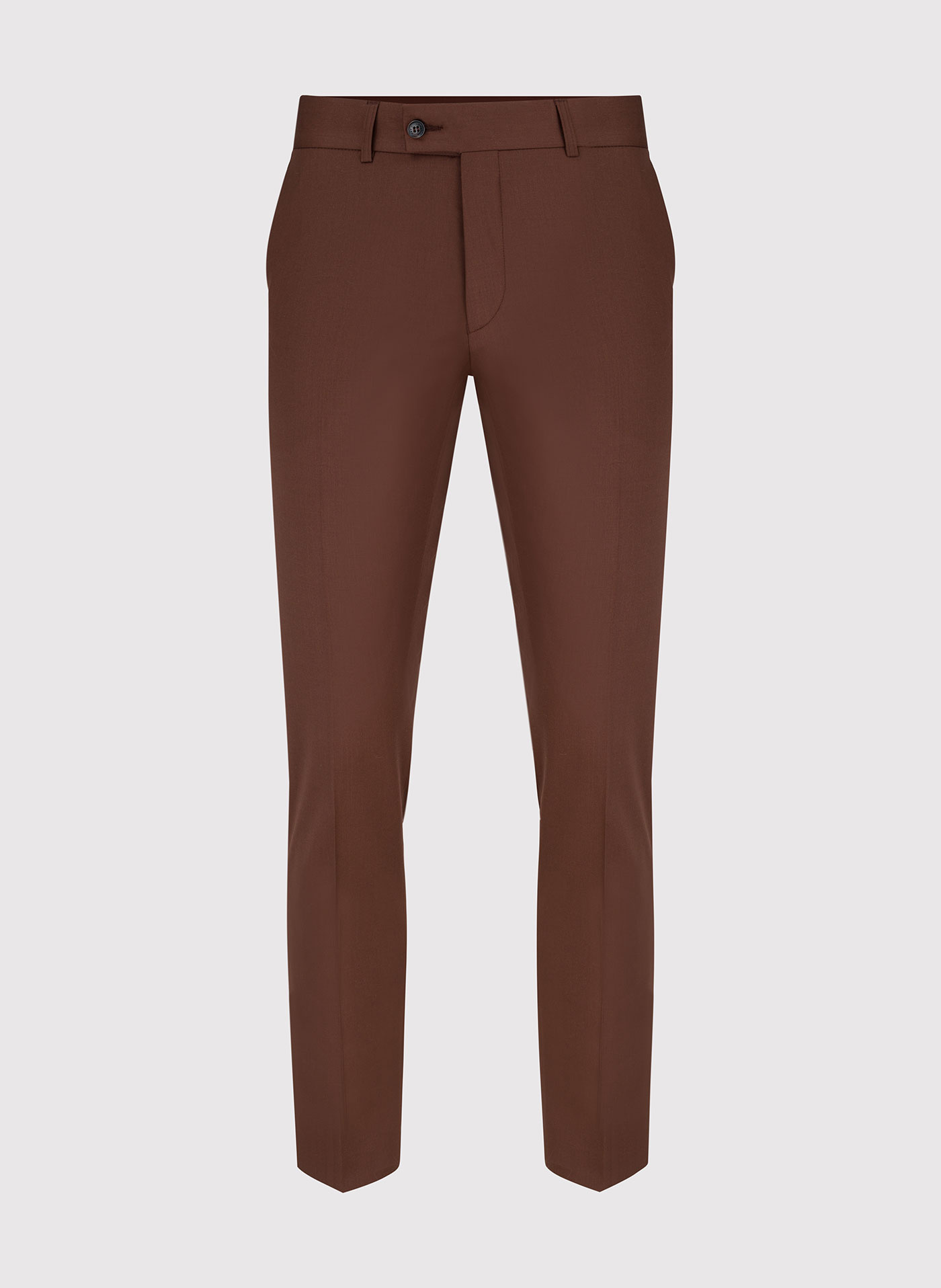 Gładkie spodnie garniturowe w kolorze brązowym - Pako Lorente