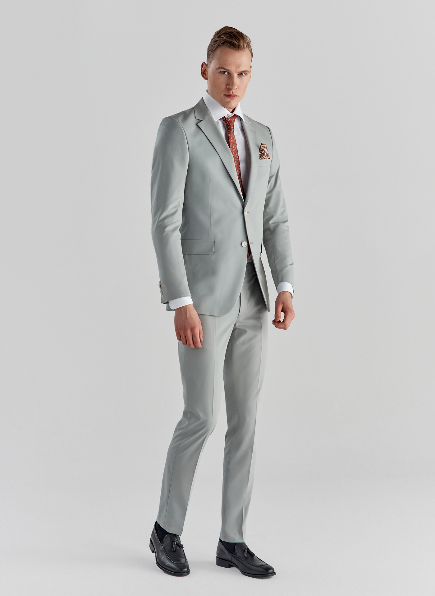 Spodnie garniturowe w kolorze pistacjowym P22SF-6G-018-M-S - Pako Lorente