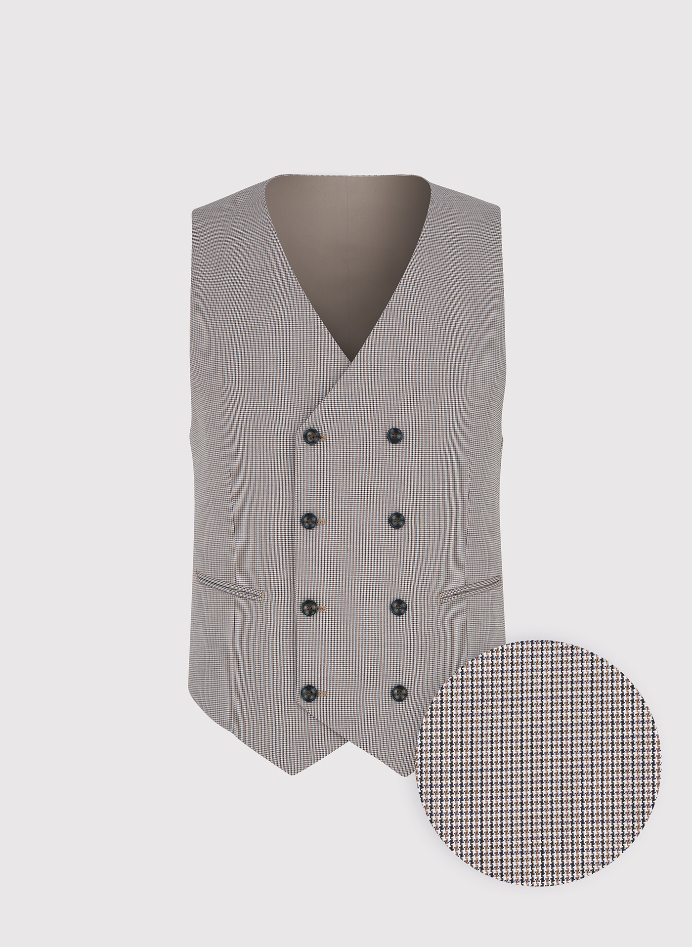 PAKO LORENTE - Dwurzędowa kamizelka męska w drobną kratę - Pako Lorente