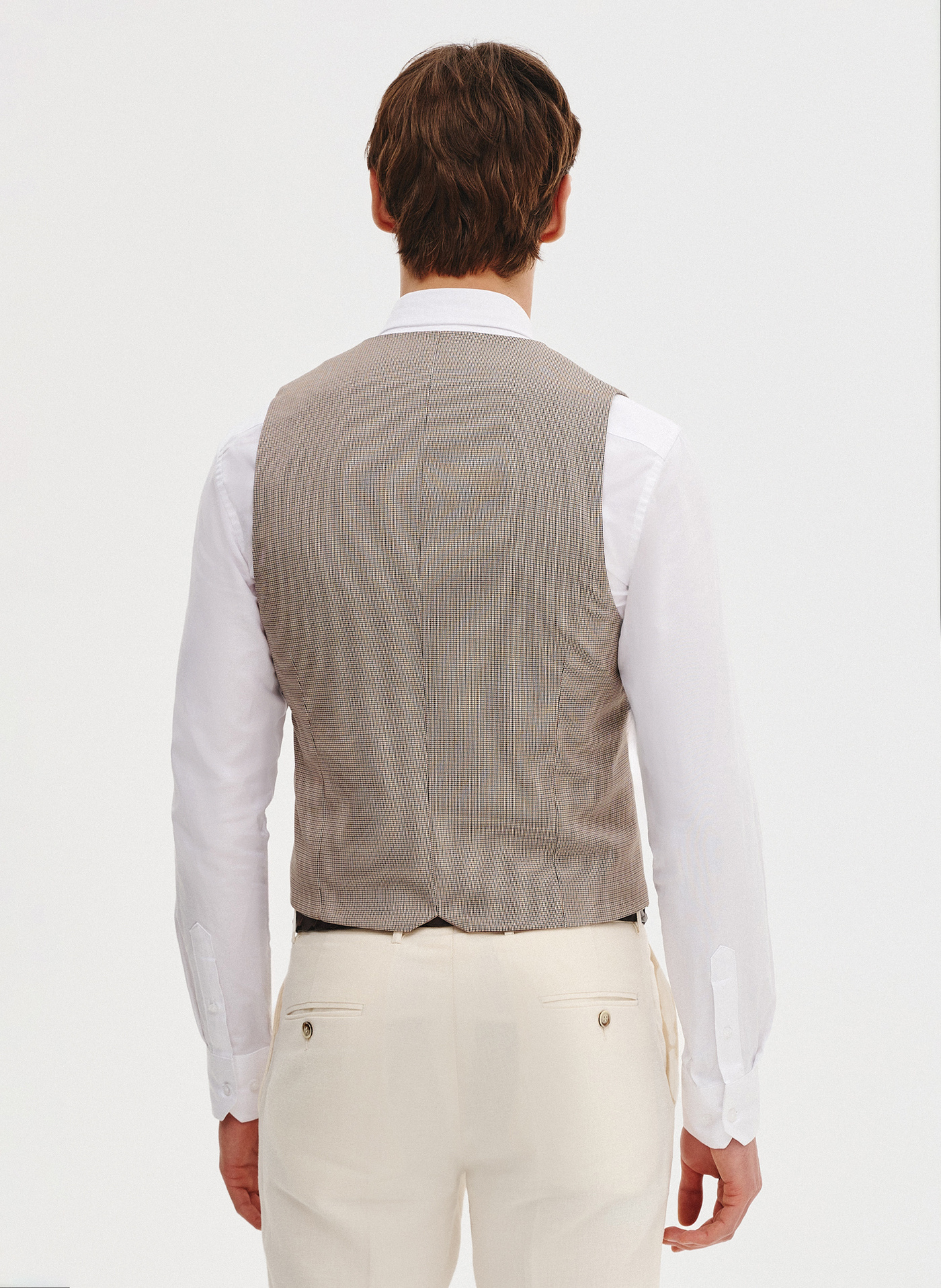 PAKO LORENTE - Dwurzędowa kamizelka męska w drobną kratę - Pako Lorente