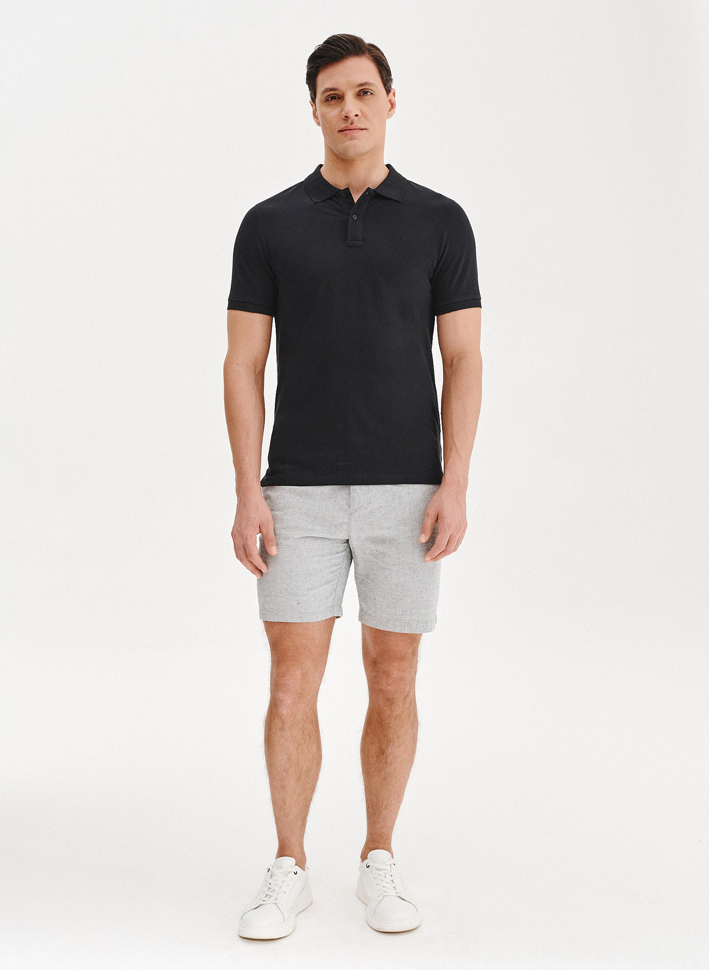 PAKO LORENTE - Czarny gładki t-shirt polo - Pako Lorente