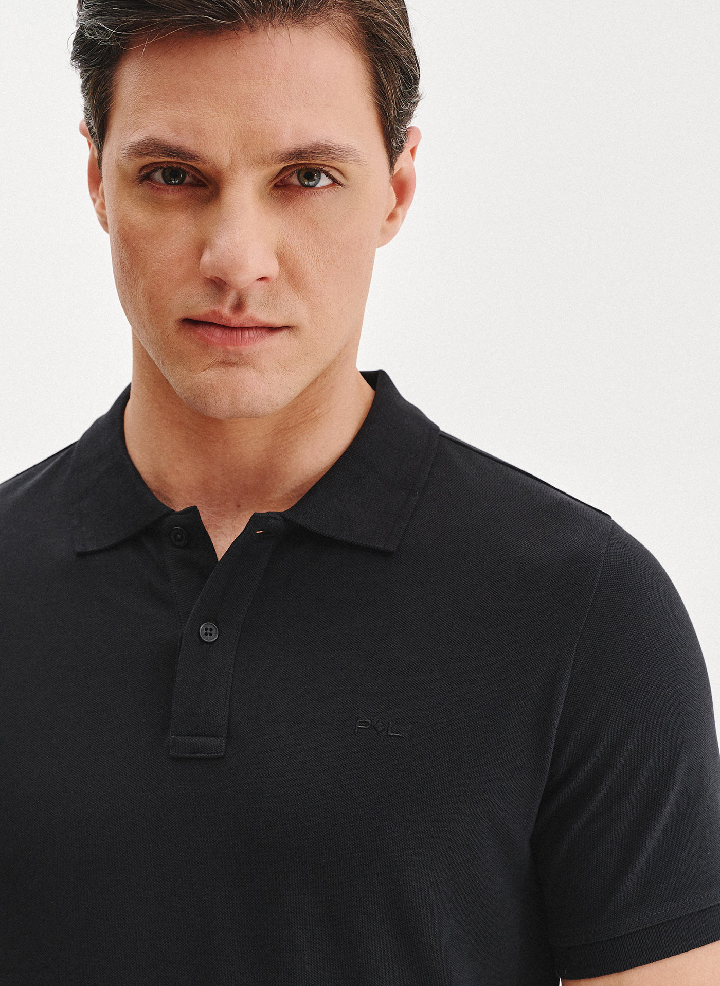 PAKO LORENTE - Czarny gładki t-shirt polo - Pako Lorente