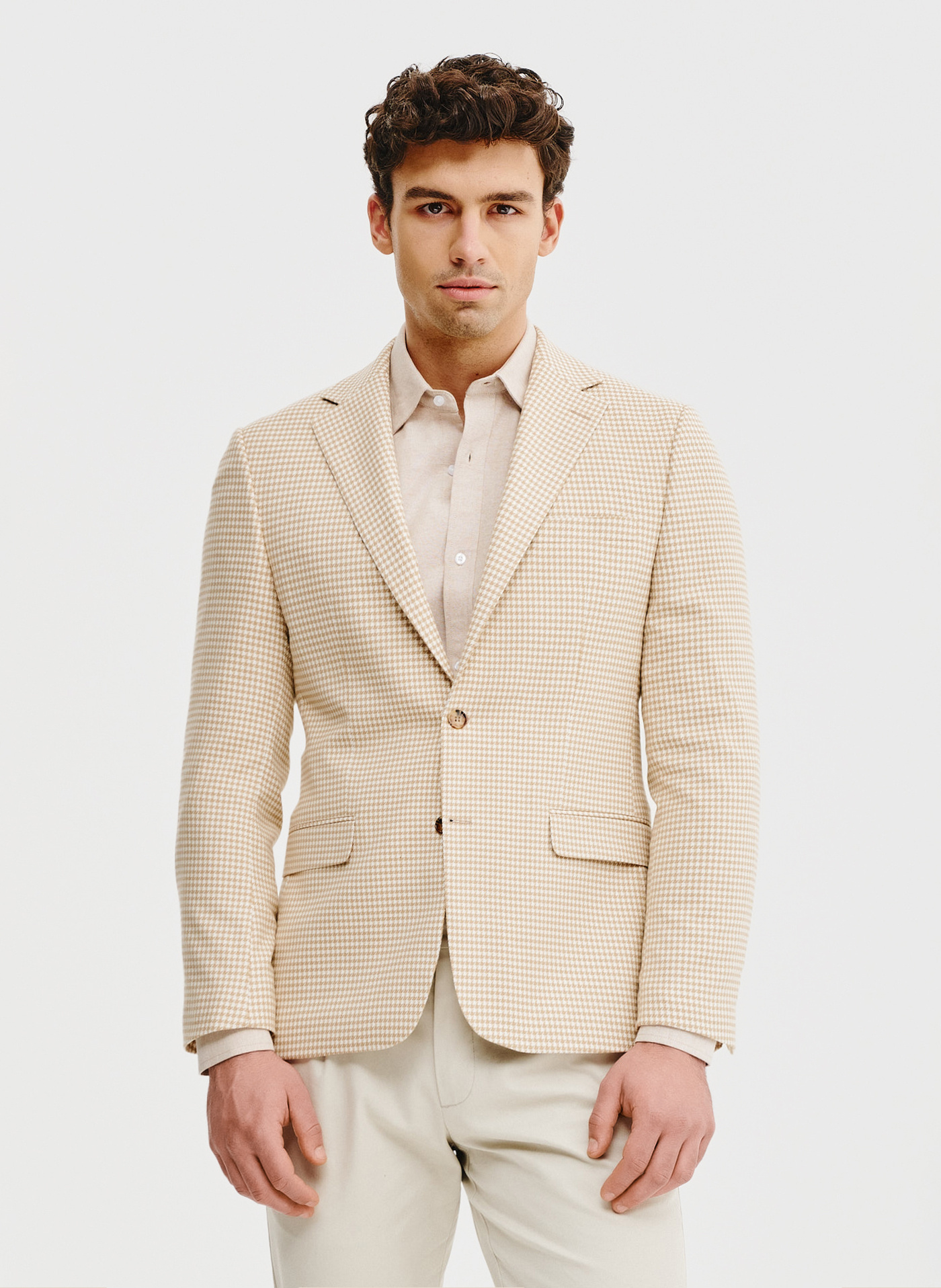 PAKO LORENTE - Jasna marynarka męska w pepitkę - Pako Lorente