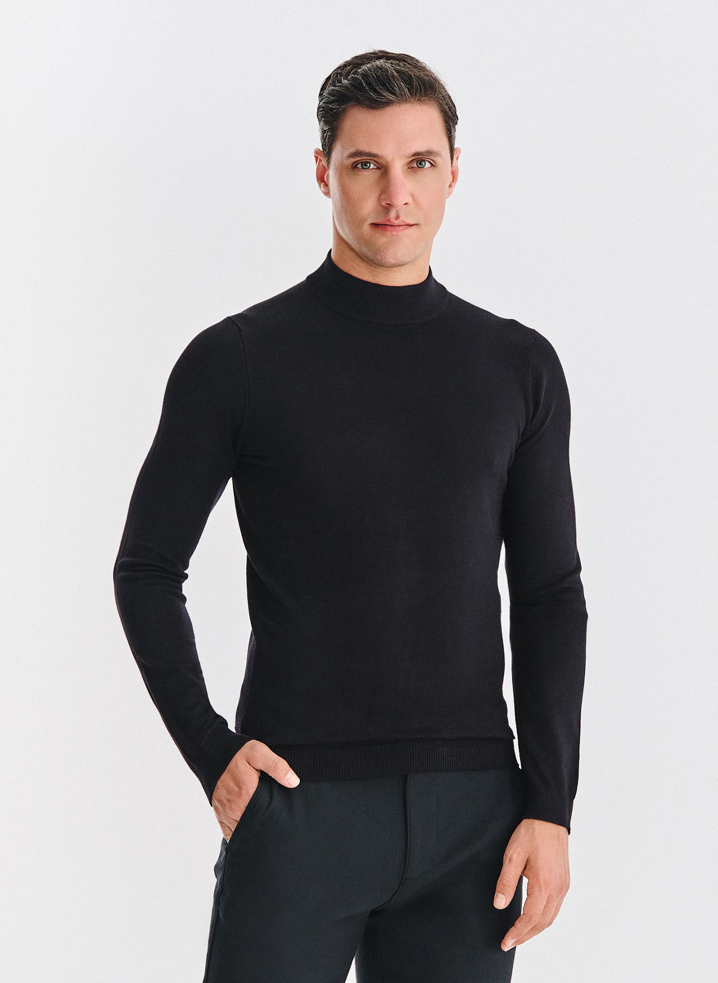 PAKO LORENTE - Półgolf męski w czarnym kolorze - Pako Lorente