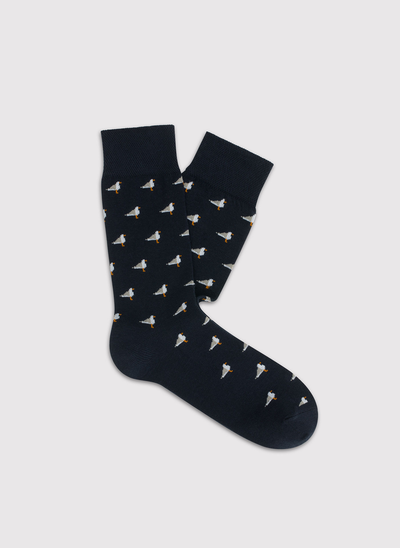 Granatowe skarpetki męskie w mewy P000B-SX-523-G-0 - Pako Lorente