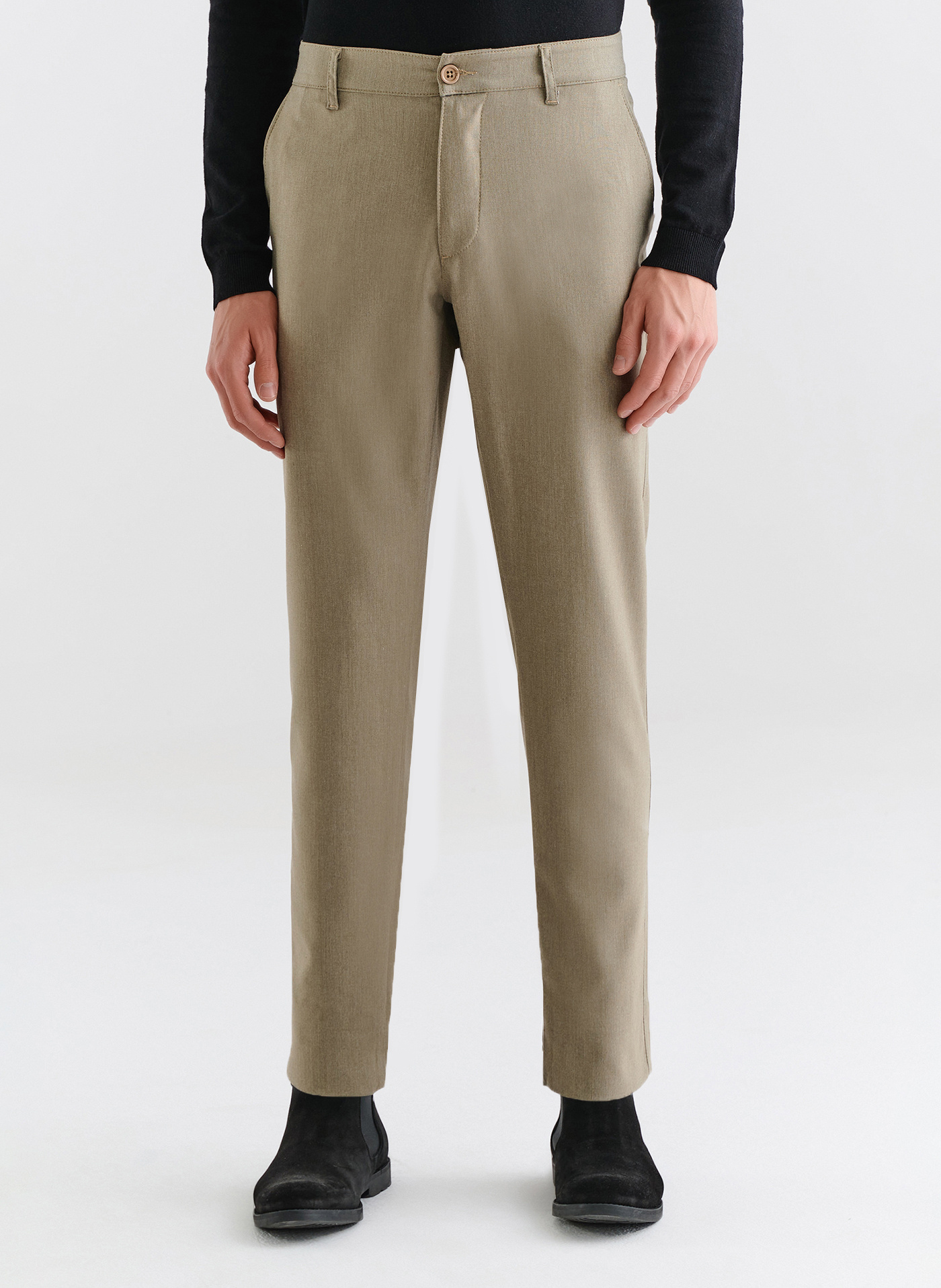 Beżowe casualowe spodnie męskie - Pako Lorente