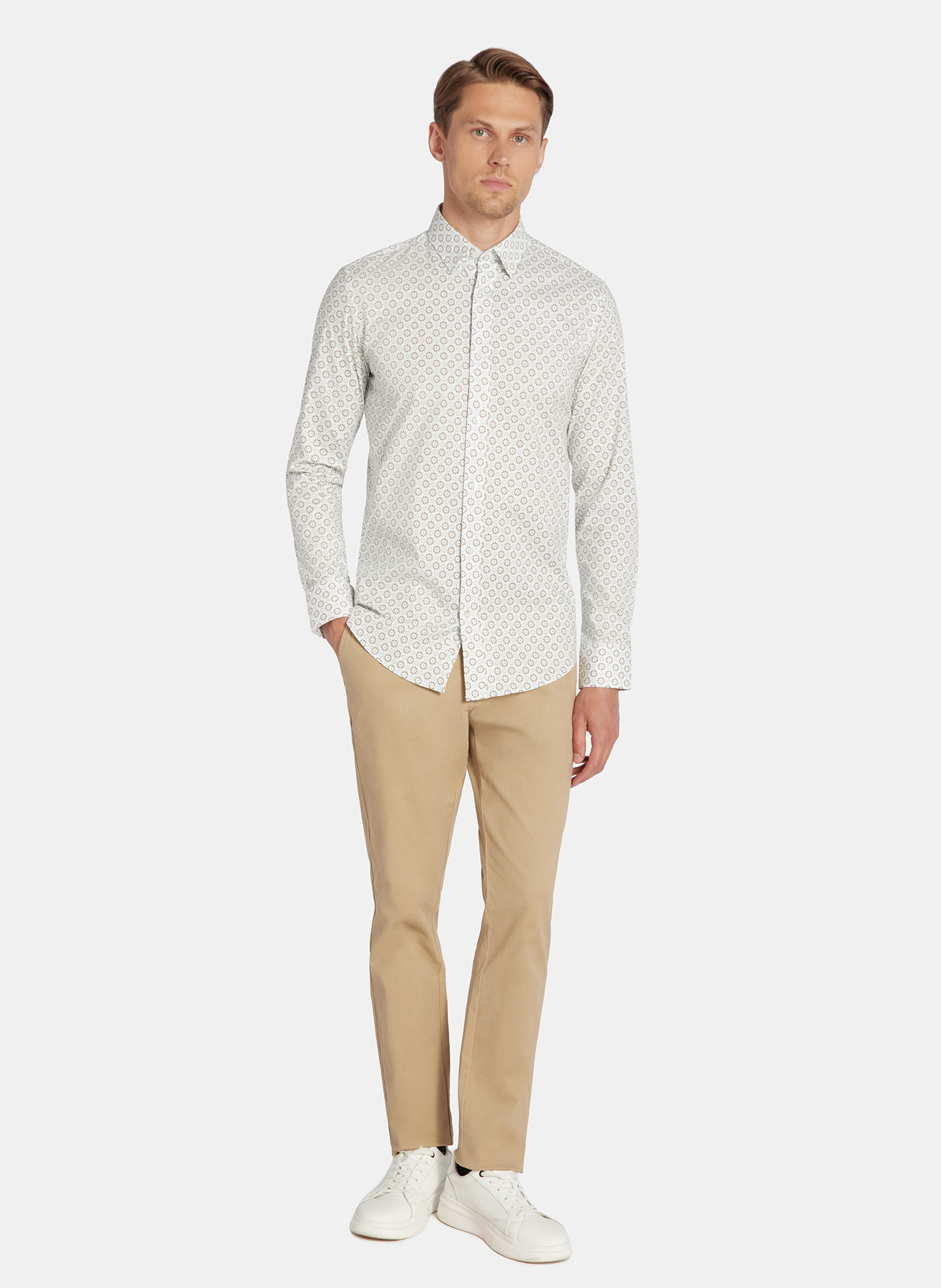 PAKO LORENTE - Biała koszula mikrowzór - Pako Lorente