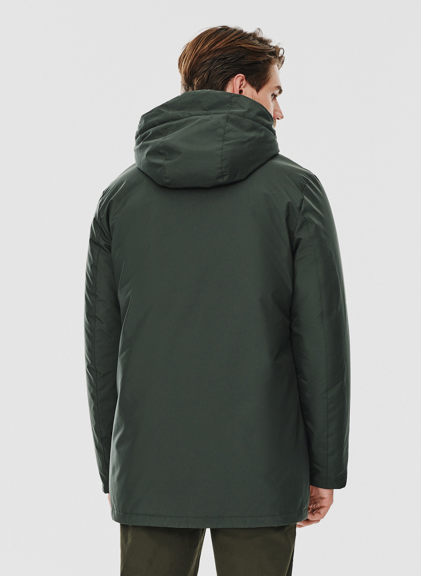 Zielona kurtka męska z kapturem - Pako Lorente
