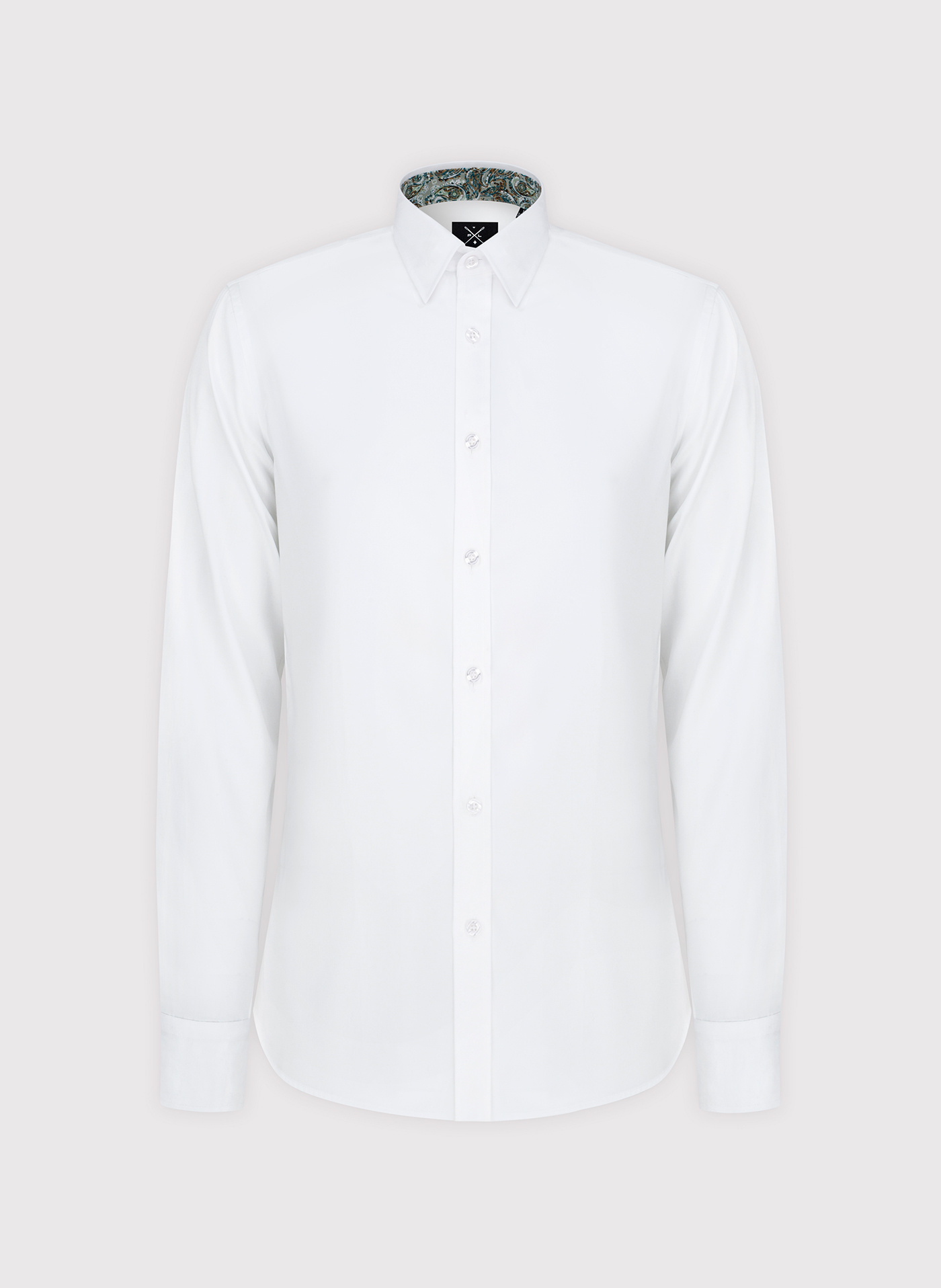 Biała koszula męska z kontrastowym wykończeniem - Pako Lorente