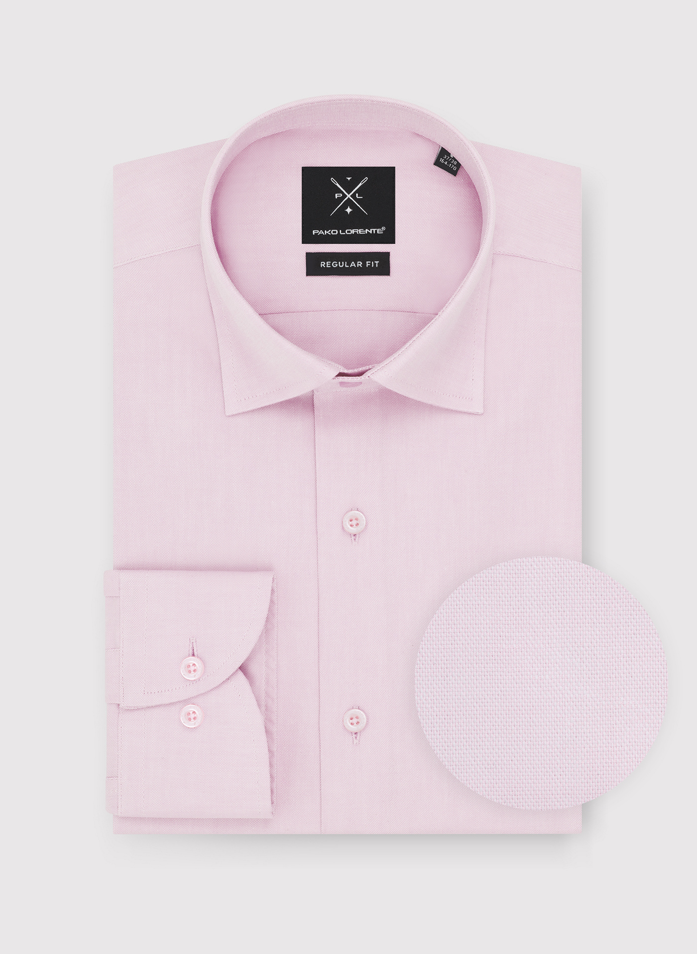 Koszula męska z długim rękawem w kolorze różowym - Pako Lorente