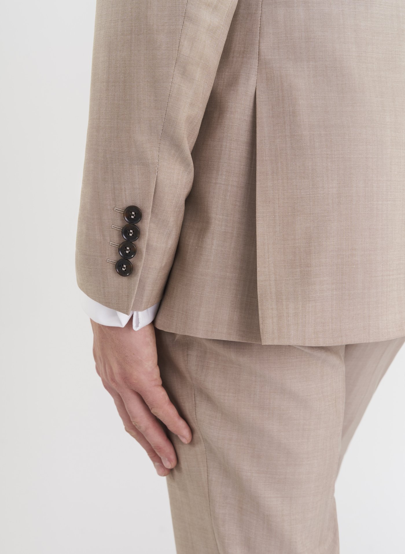 Beżowa wełniana marynarka męska - Pako Lorente