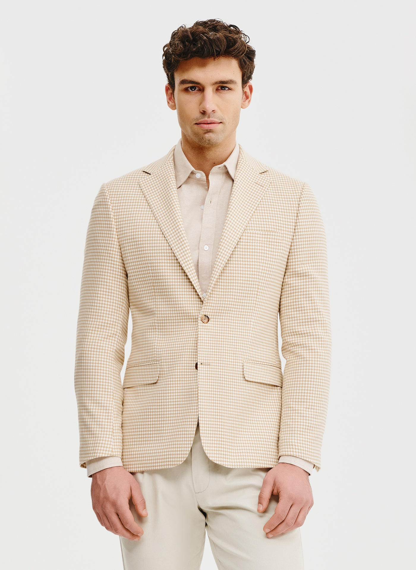 PAKO LORENTE - Jasna marynarka męska w pepitkę - Pako Lorente