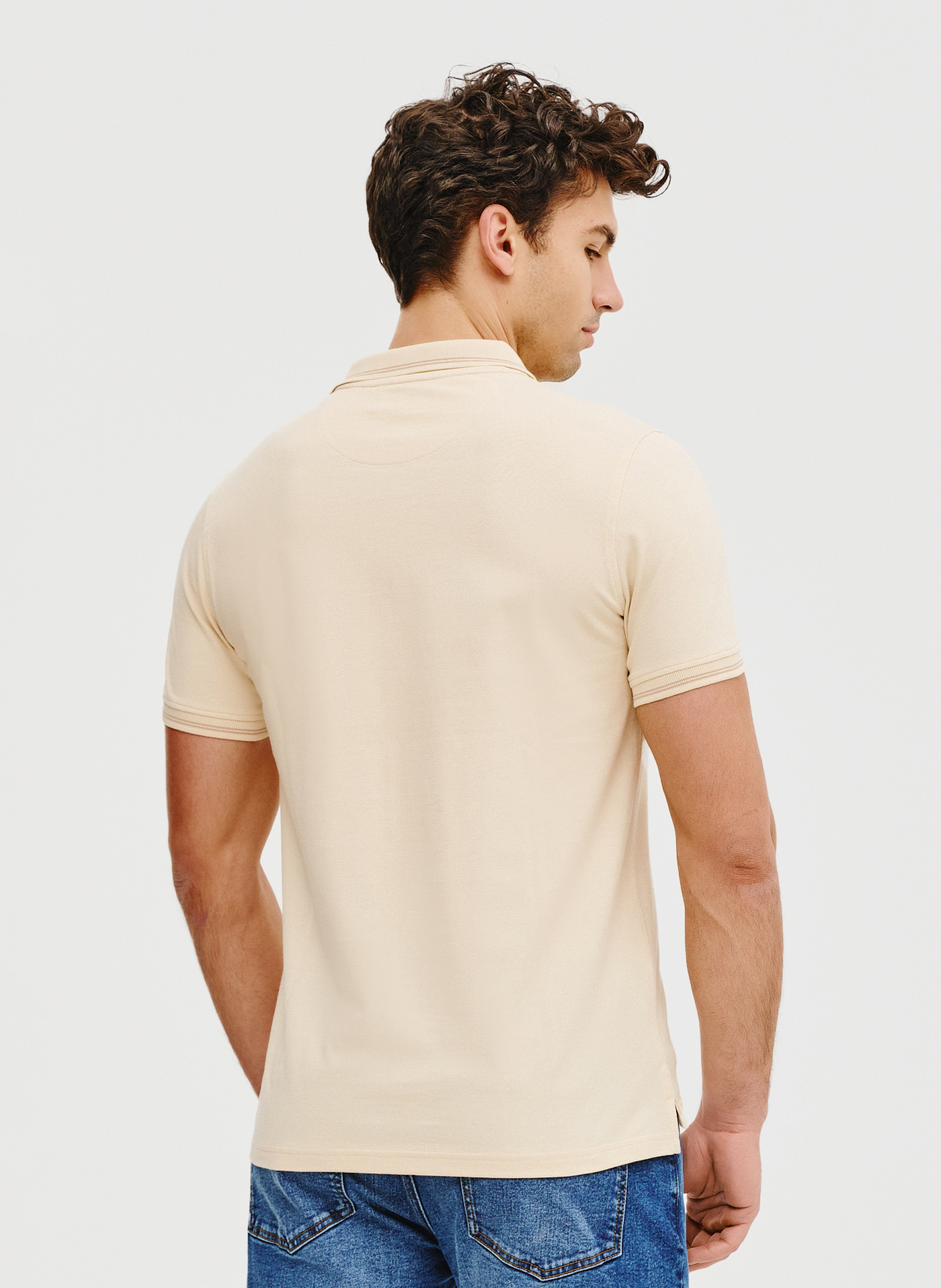 T-shirt polo w kolorze beżowym - Pako Lorente