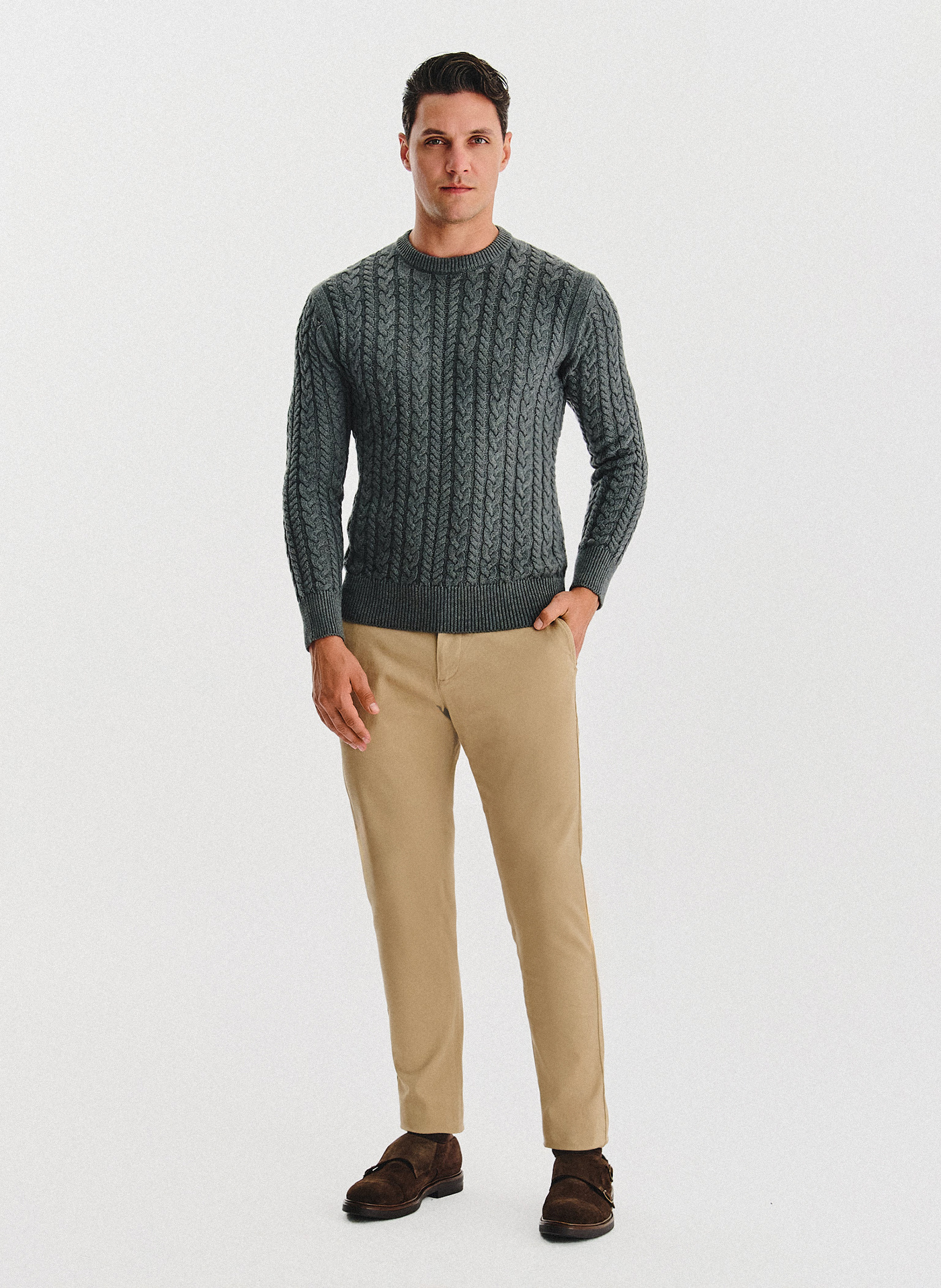 PAKO LORENTE - szary sweter męski z kaszmirem - Pako Lorente