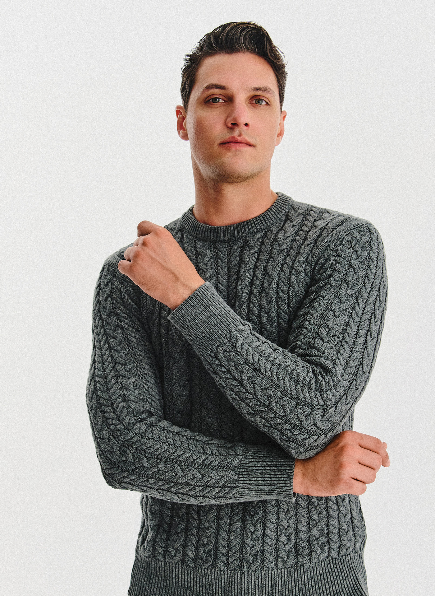 PAKO LORENTE - szary sweter męski z kaszmirem - Pako Lorente