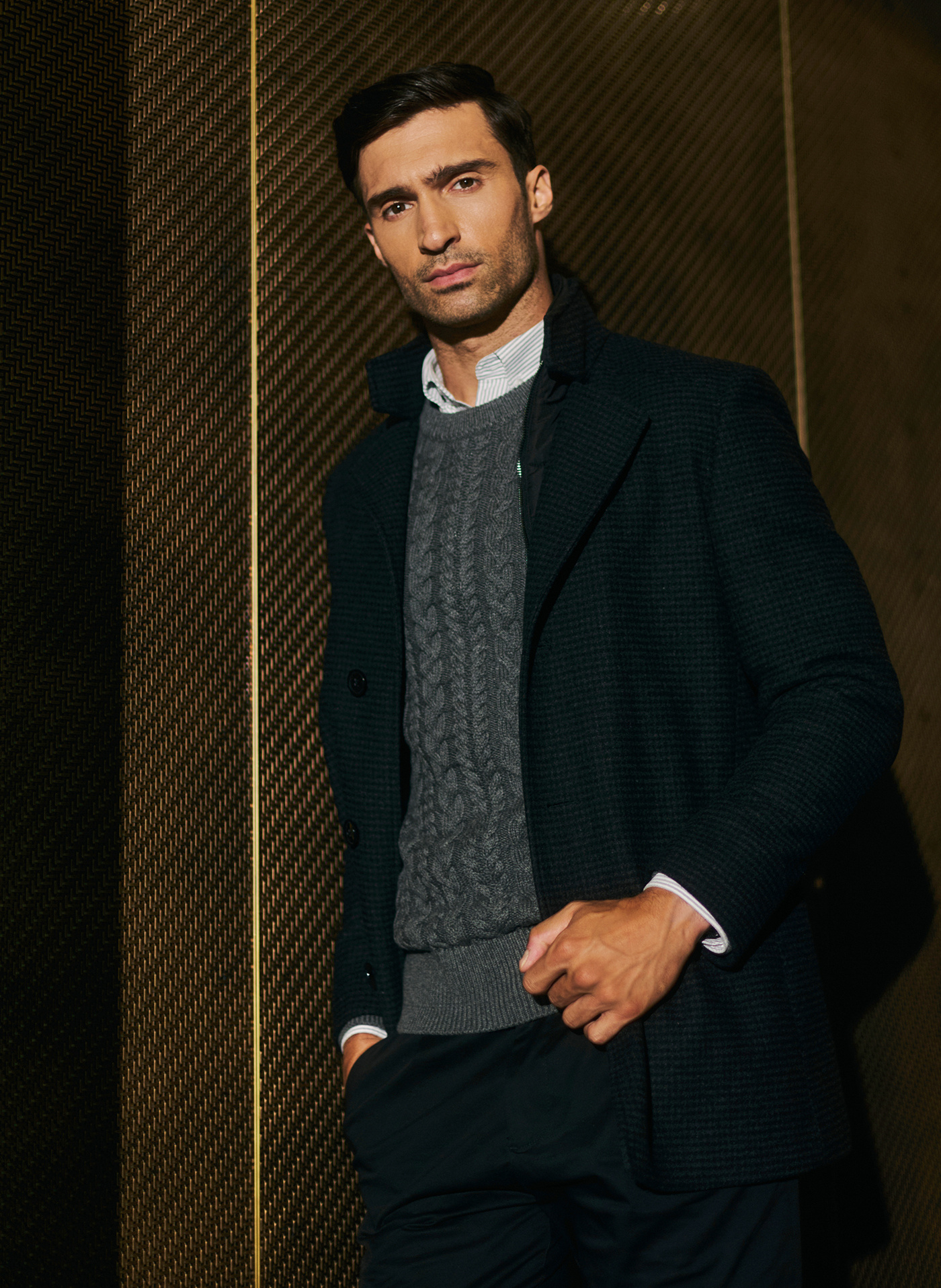 PAKO LORENTE - szary sweter męski z kaszmirem - Pako Lorente