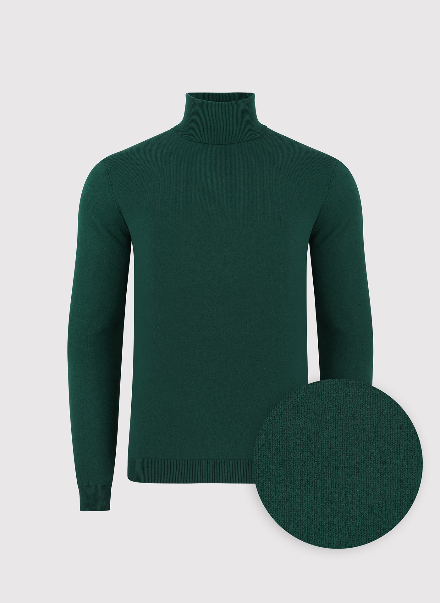 PAKO LORENTE - Ciemnozielony gładki golf męski - Pako Lorente