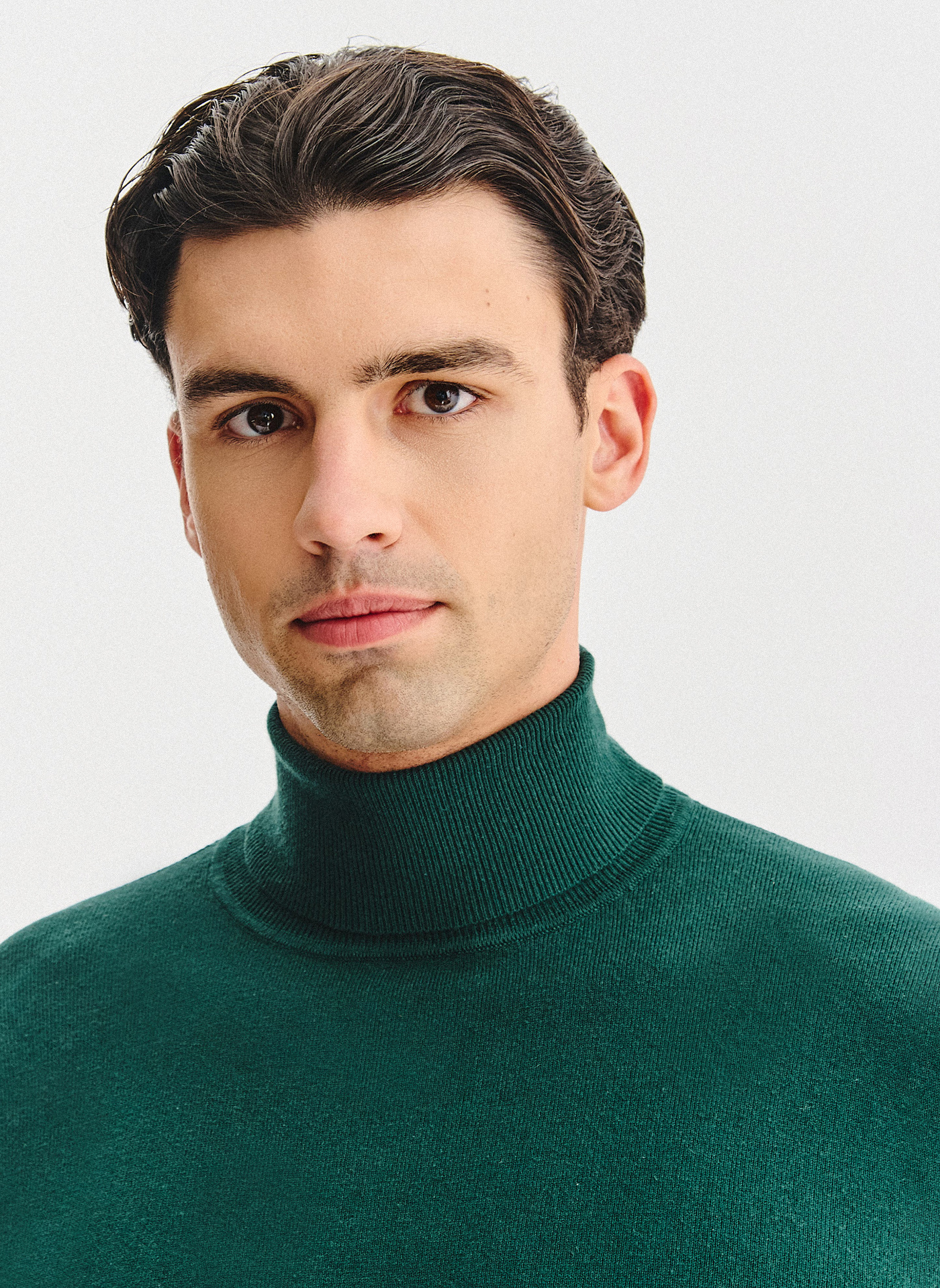 PAKO LORENTE - Ciemnozielony gładki golf męski - Pako Lorente