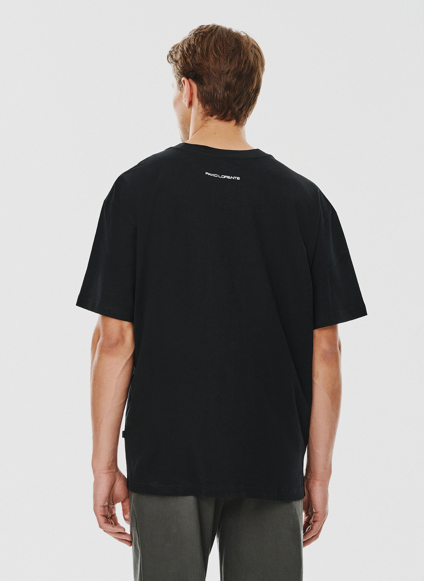 Czarny męski t-shirt basic - Pako Lorente