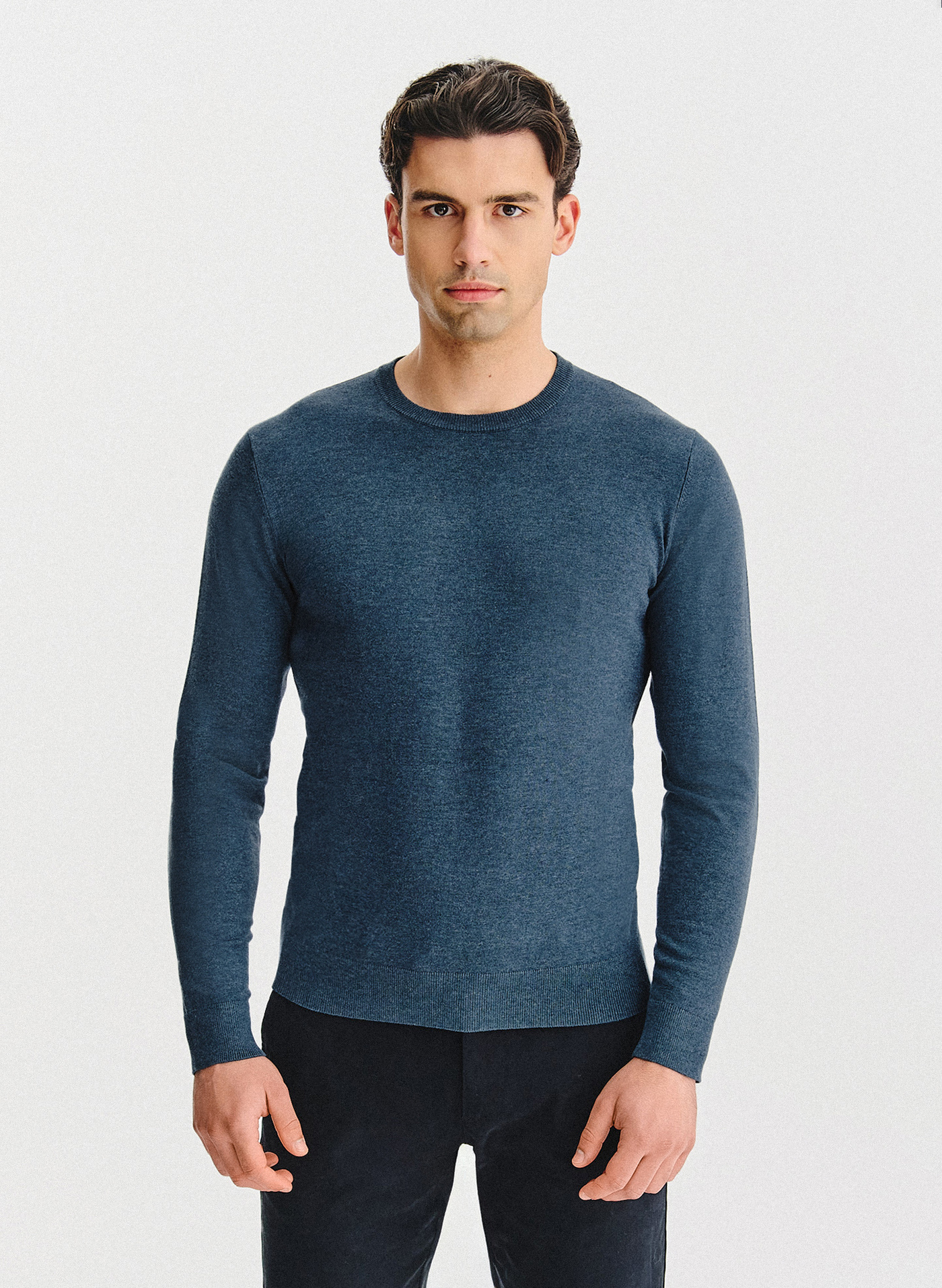 Granatowy sweter męski o-neck - Pako Lorente