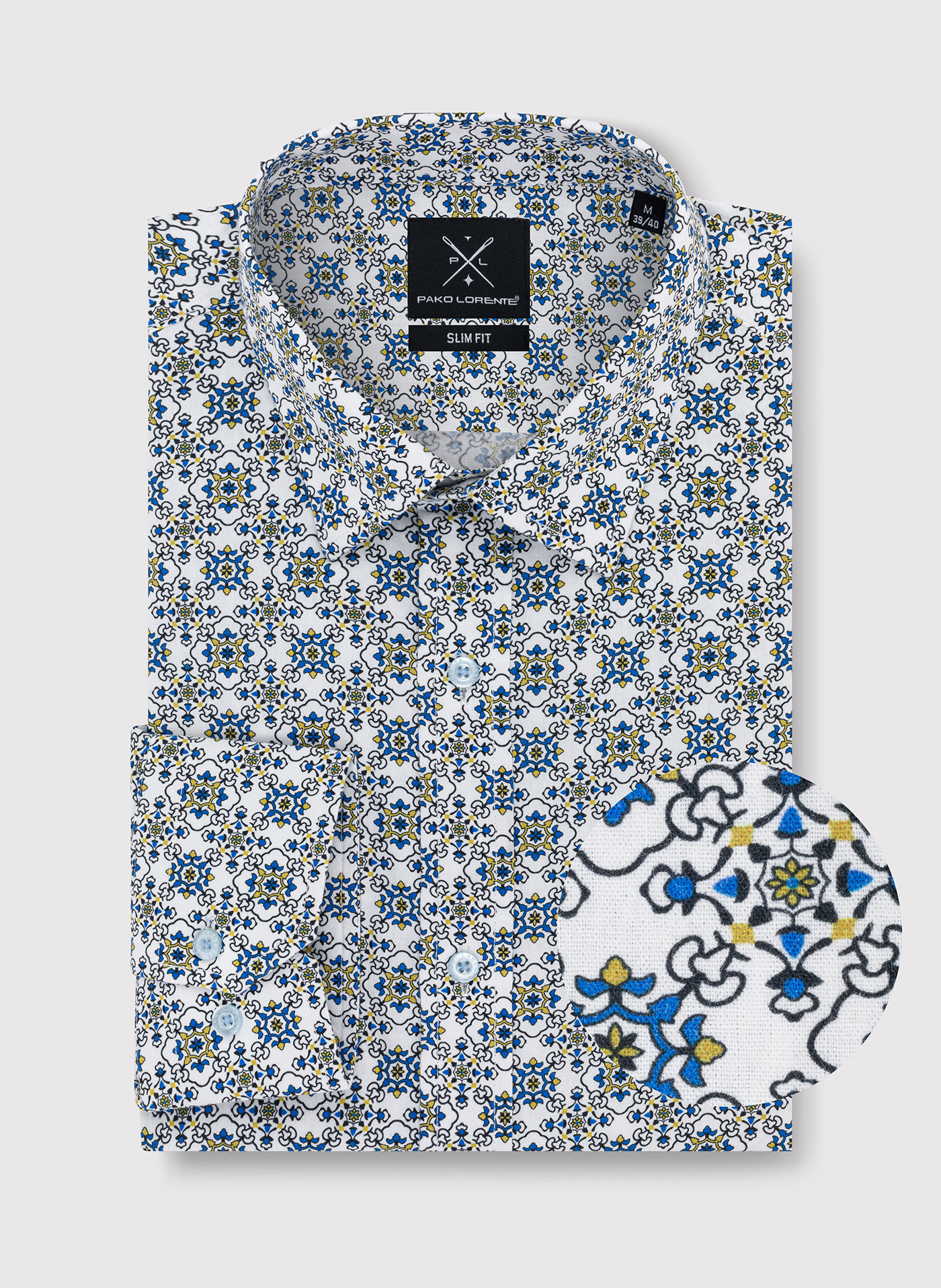 Koszula w kolorze białym w oryginalny wzór - Pako Lorente