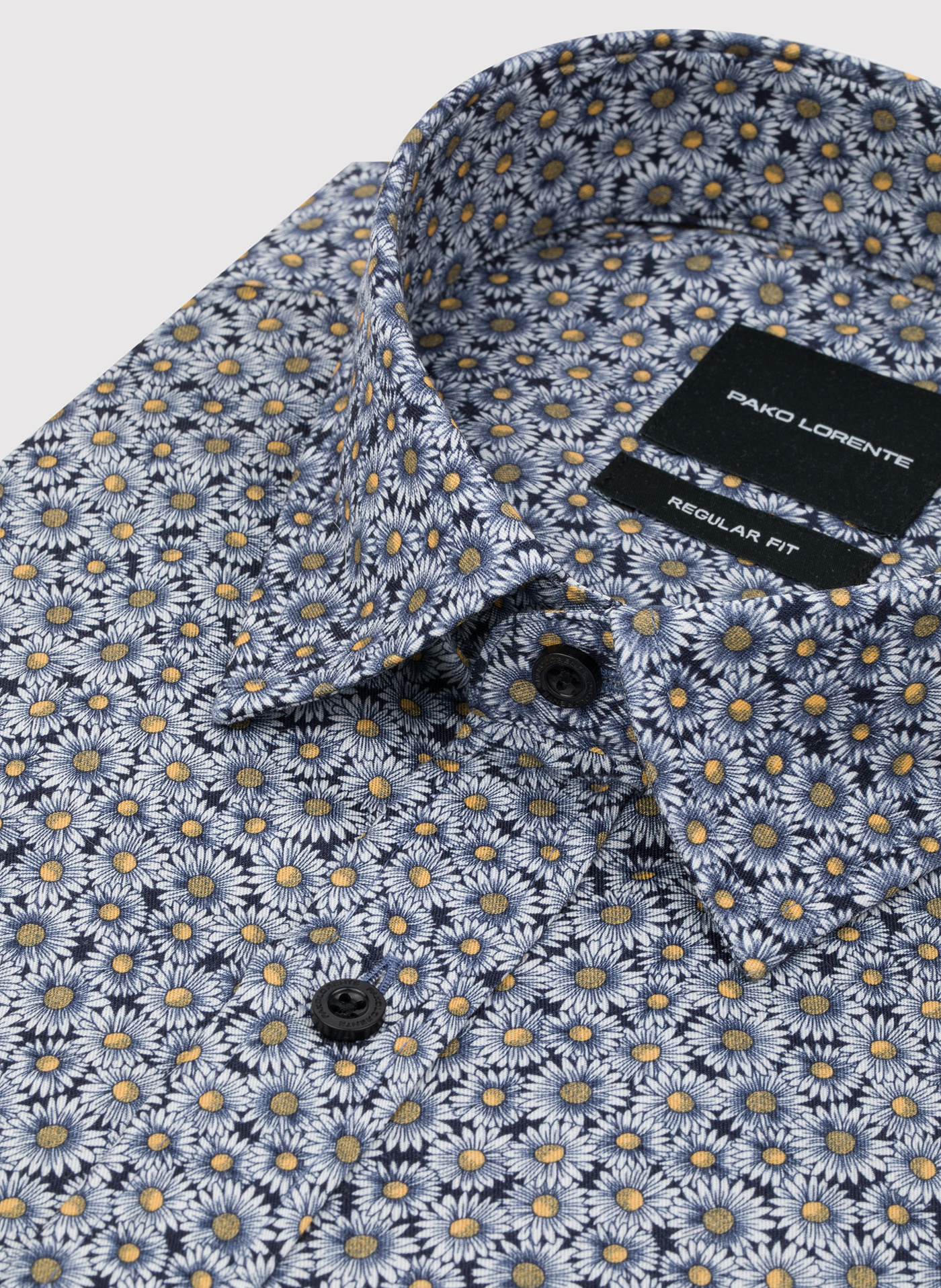 PAKO LORENTE - Granatowa koszula męska w kwiaty - Pako Lorente