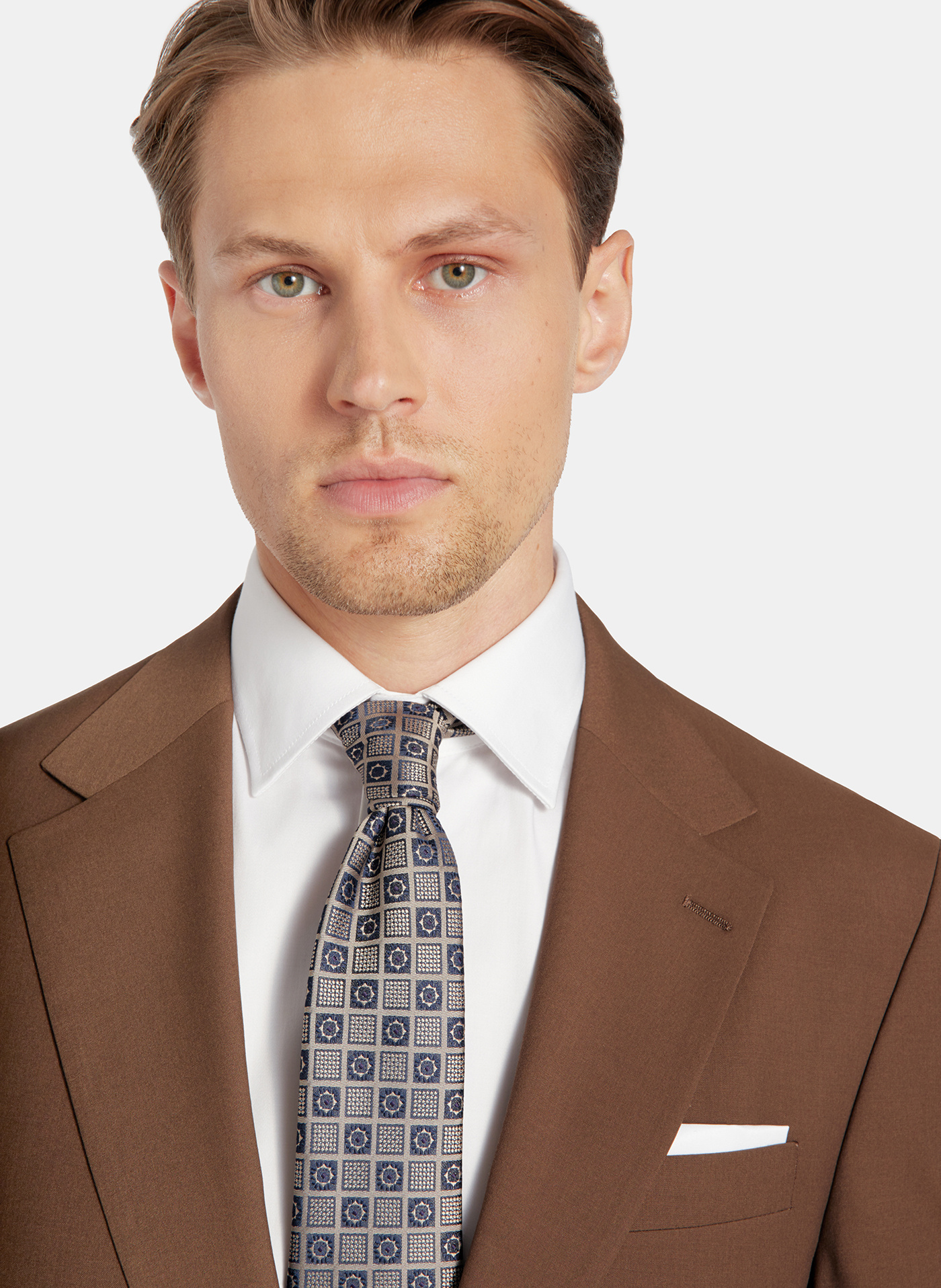 PAKO LORENTE - Gładka brązowa marynarka garniturowa - Pako Lorente