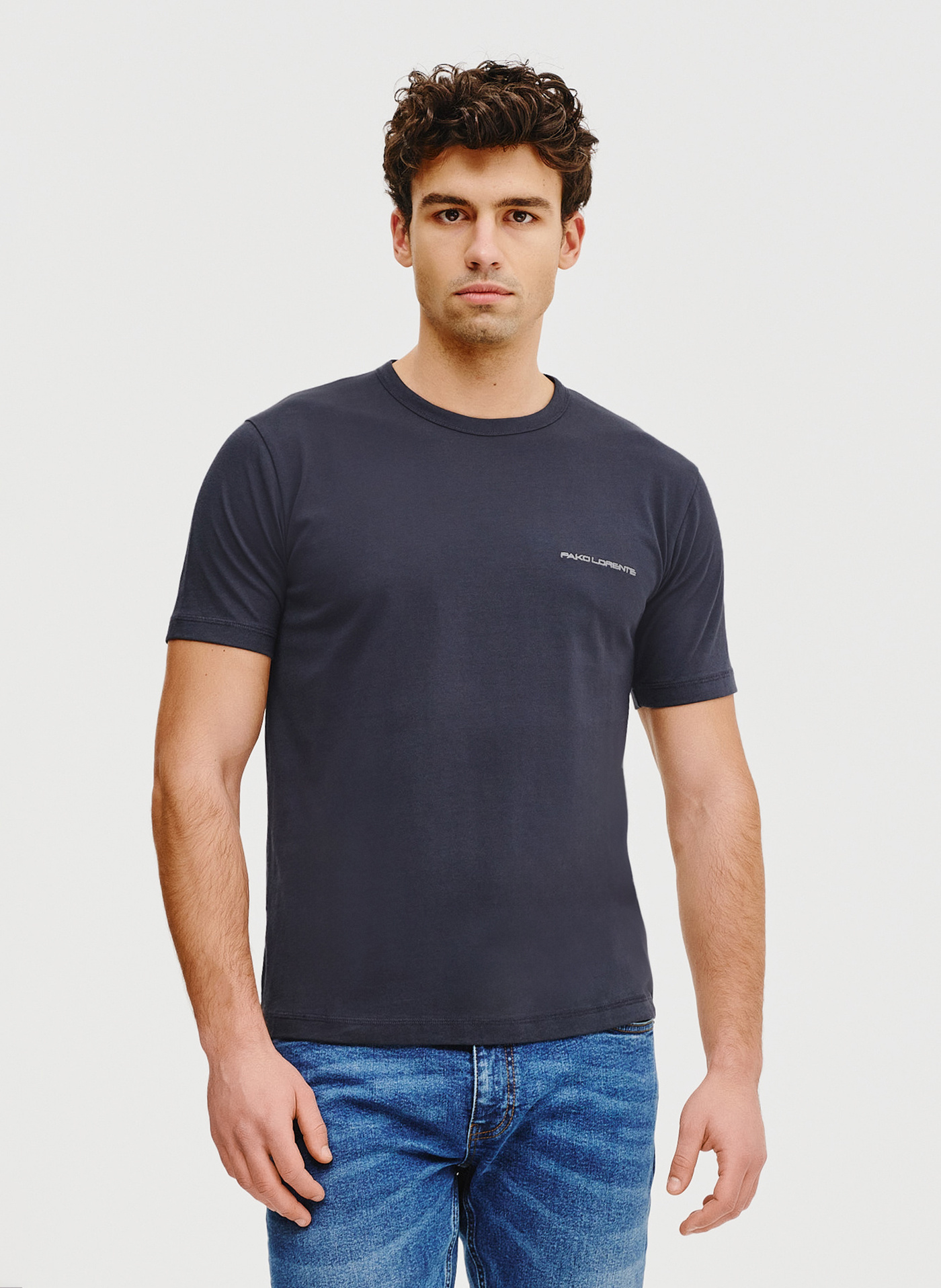 Granatowy t-shirt męski - Pako Lorente