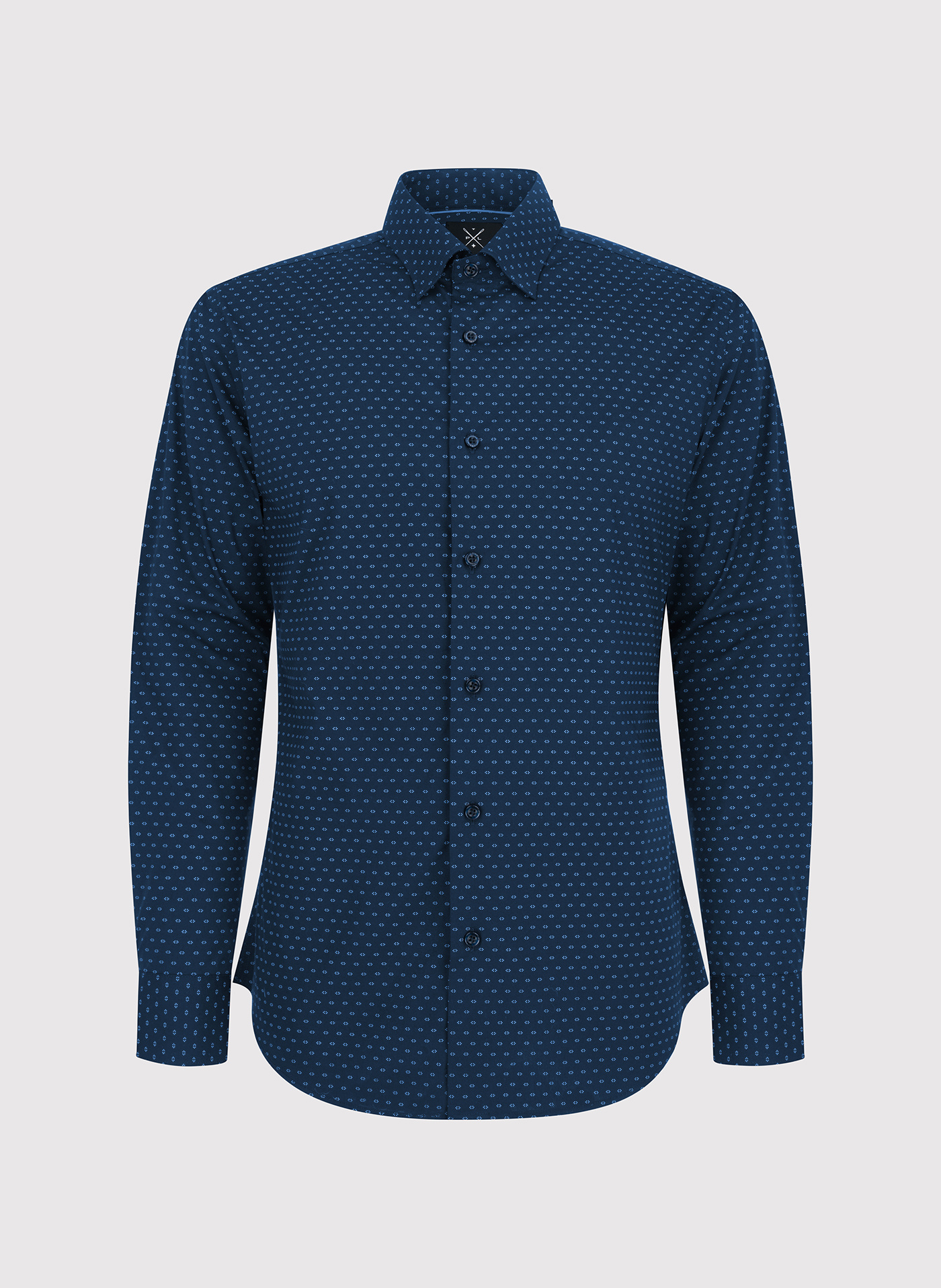 Granatowa koszula męska w mikrowzór - Pako Lorente
