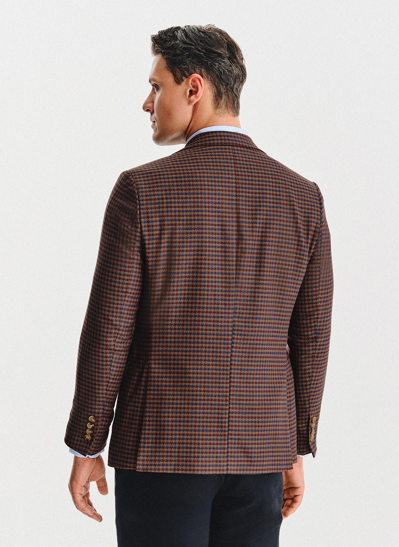 Brązowa marynarka w drobną kratę - Pako Lorente