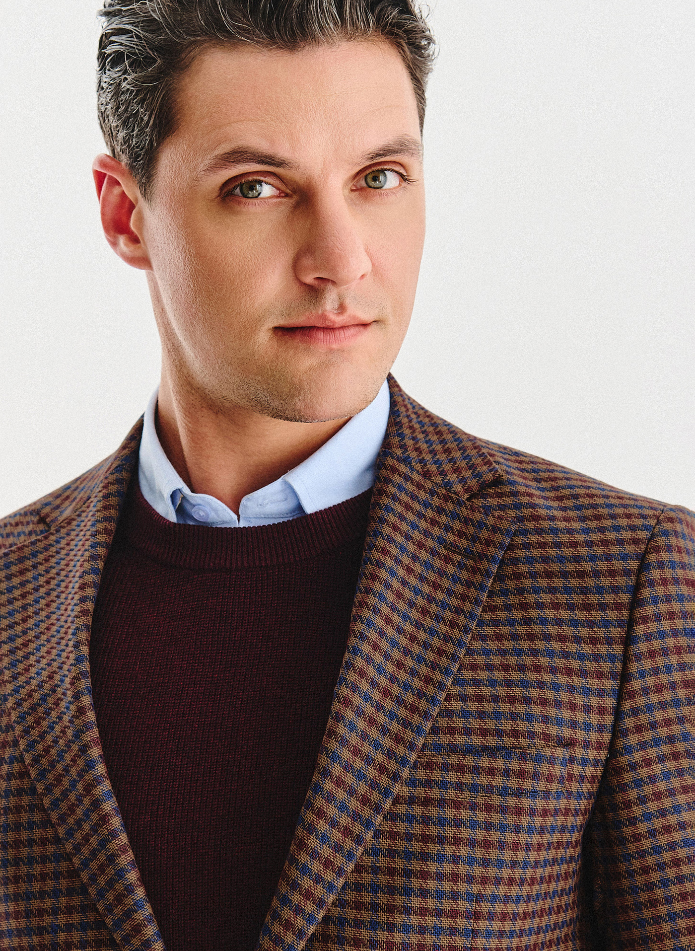 Brązowa marynarka w drobną kratę - Pako Lorente