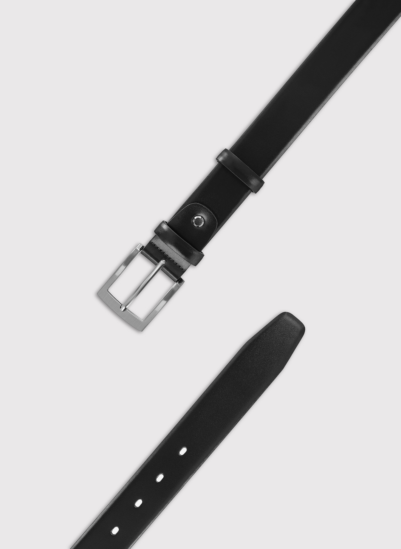 Czarny skórzany pasek męski - Pako Lorente