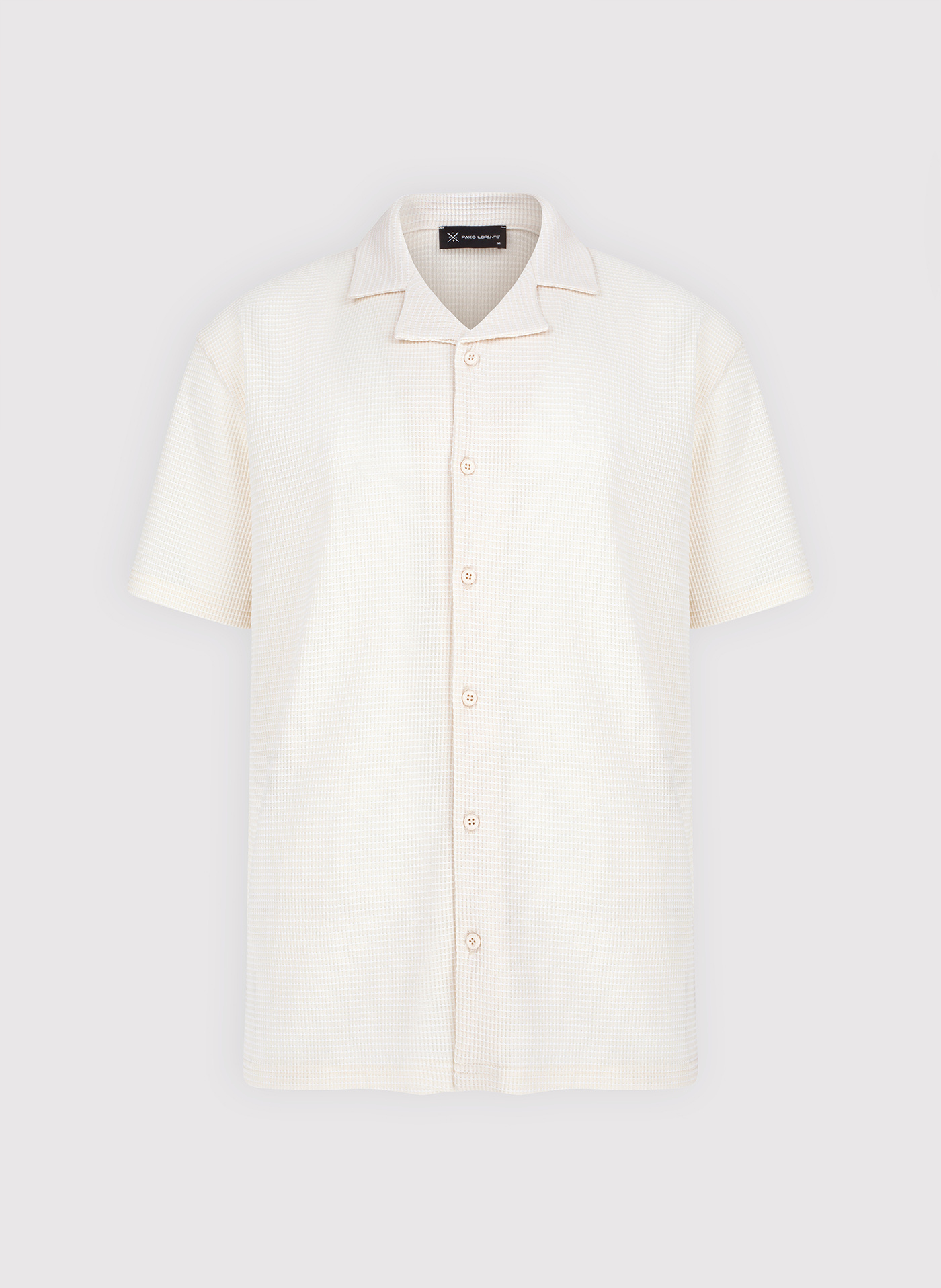 PAKO LORENTE - Dzianinowa beżowa koszula męska - Pako Lorente