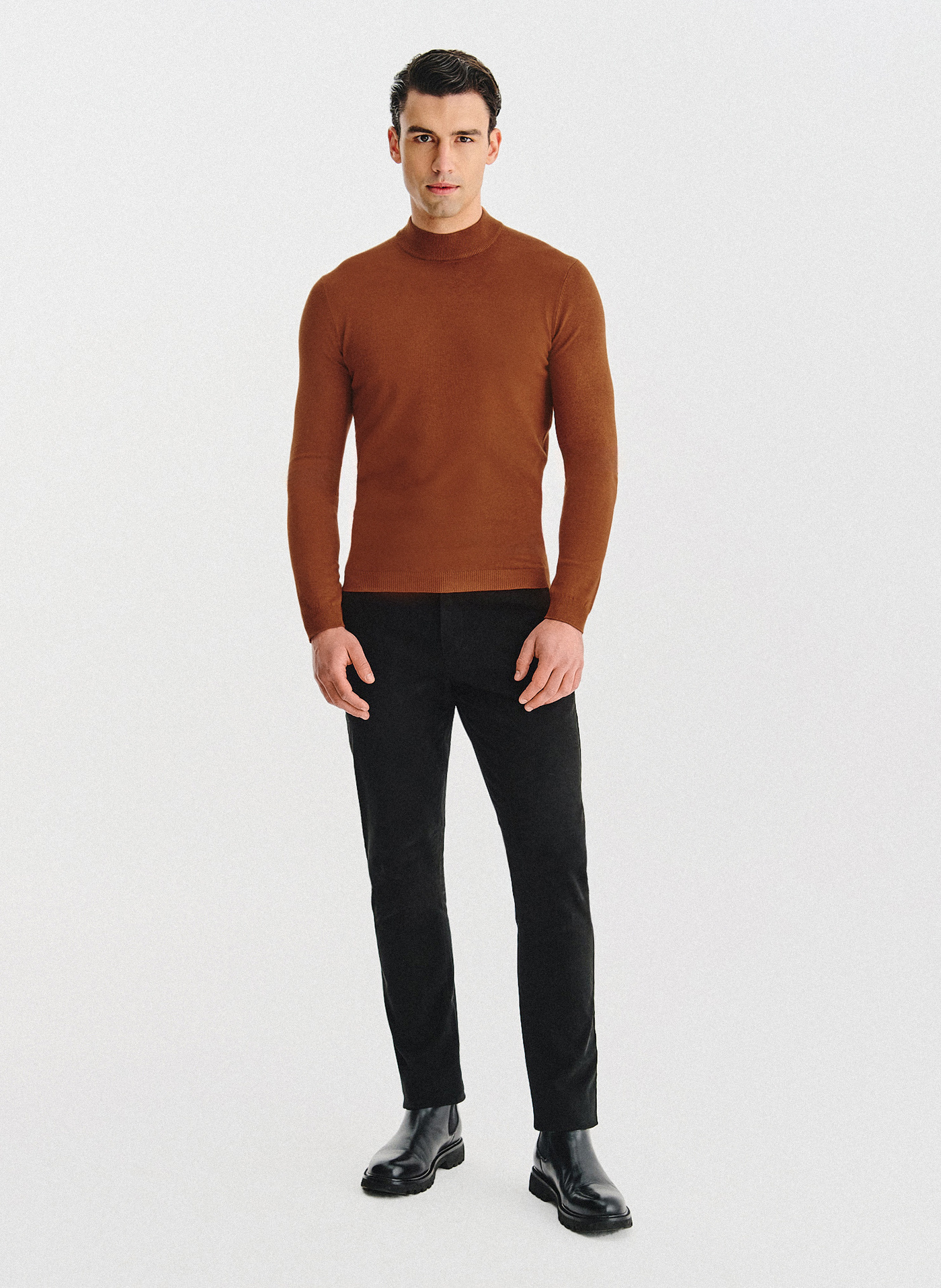 PAKO LORENTE - Półgolf męski w rudym kolorze - Pako Lorente