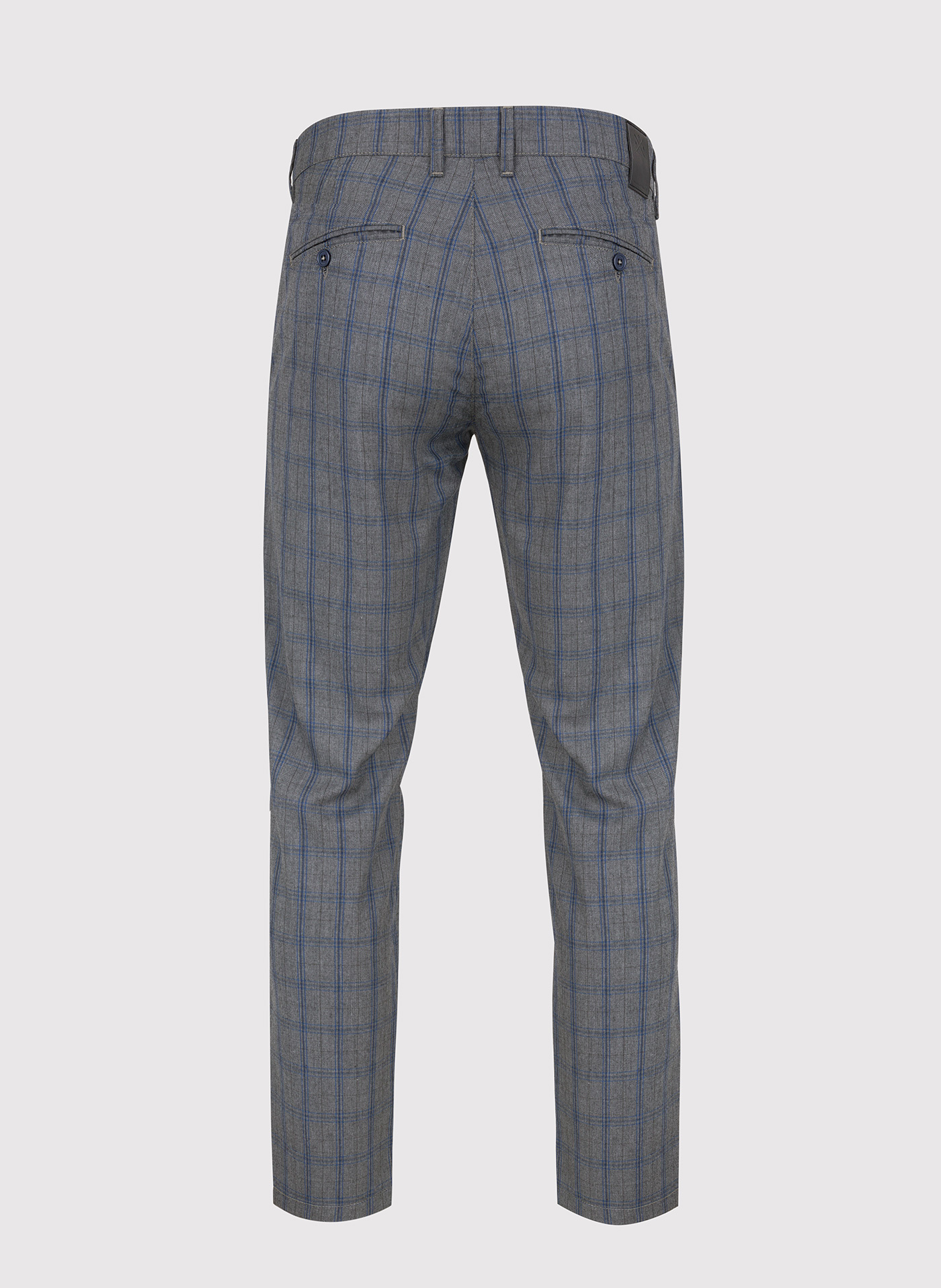 Szare spodnie męskie w niebieską kratę - Pako Lorente