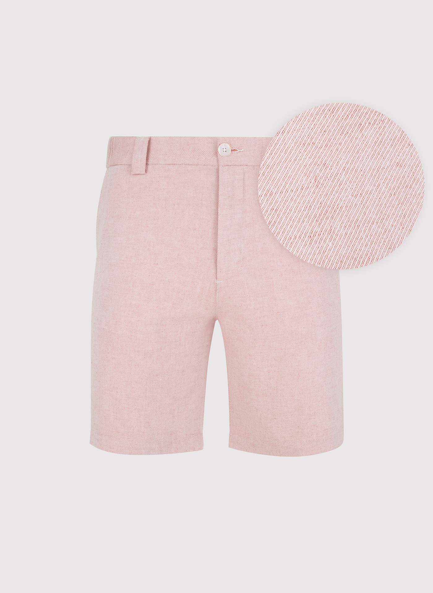 PAKO LORENTE - Różowe szorty męskie z lnem - Pako Lorente