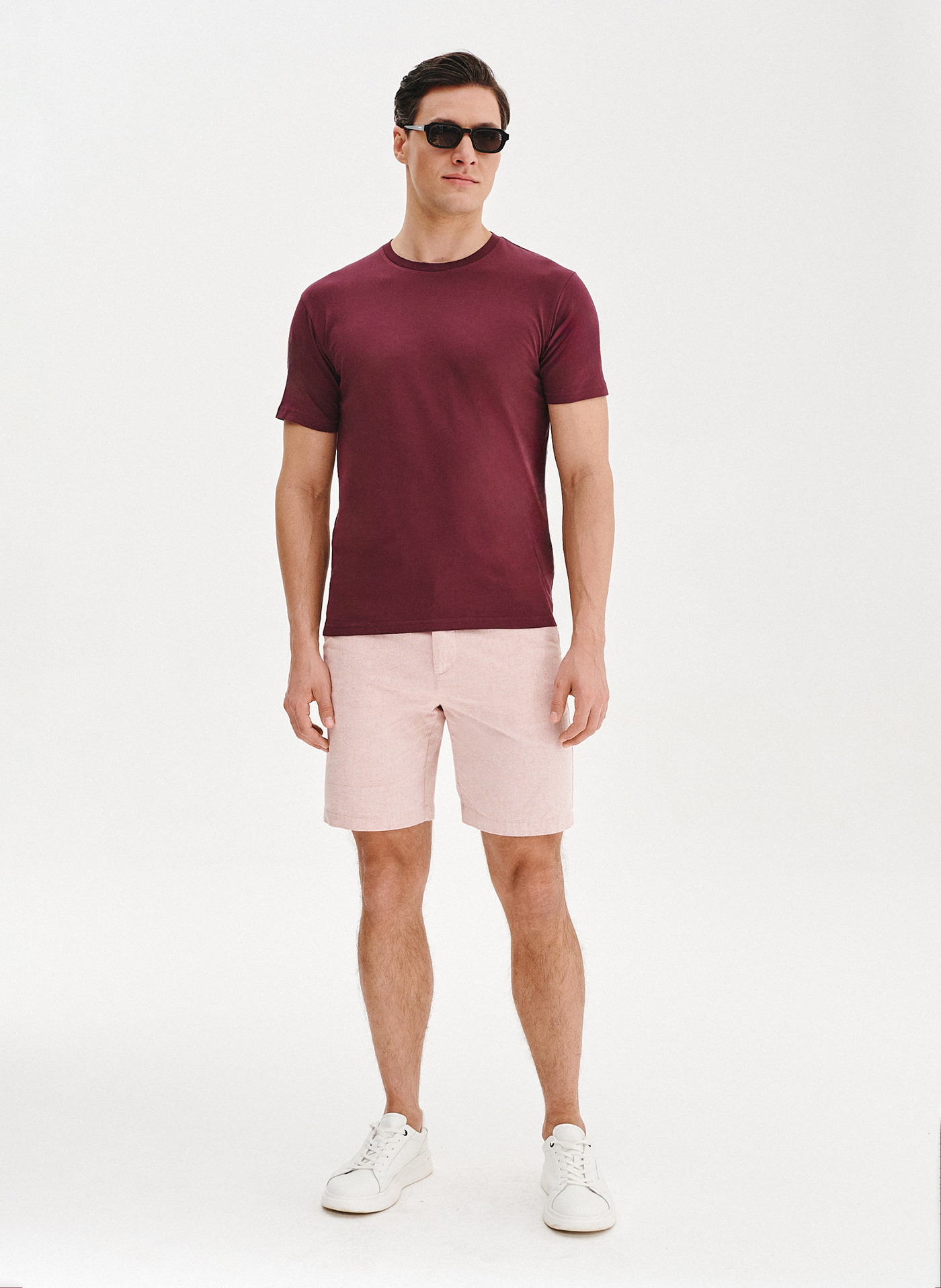 PAKO LORENTE - Różowe szorty męskie z lnem - Pako Lorente