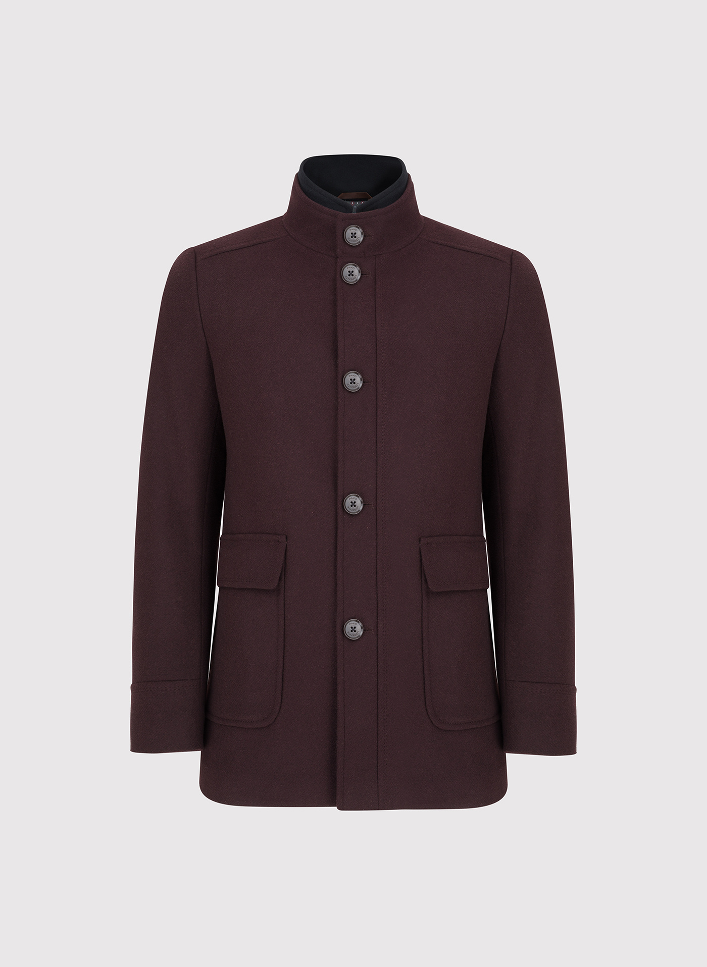 PAKO LORENTE - Bordowy płaszcz zapinany na guziki - Pako Lorente