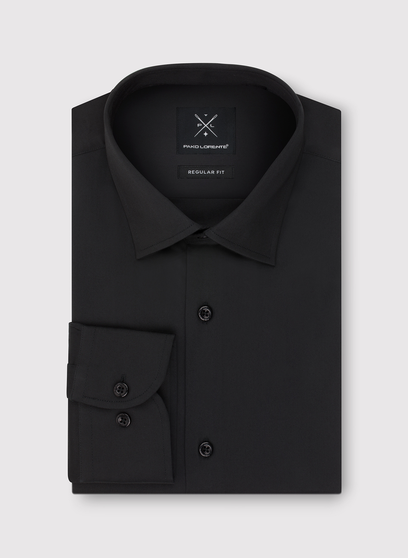 PAKO LORENTE - Czarna koszula męska z długim rękawem - Pako Lorente