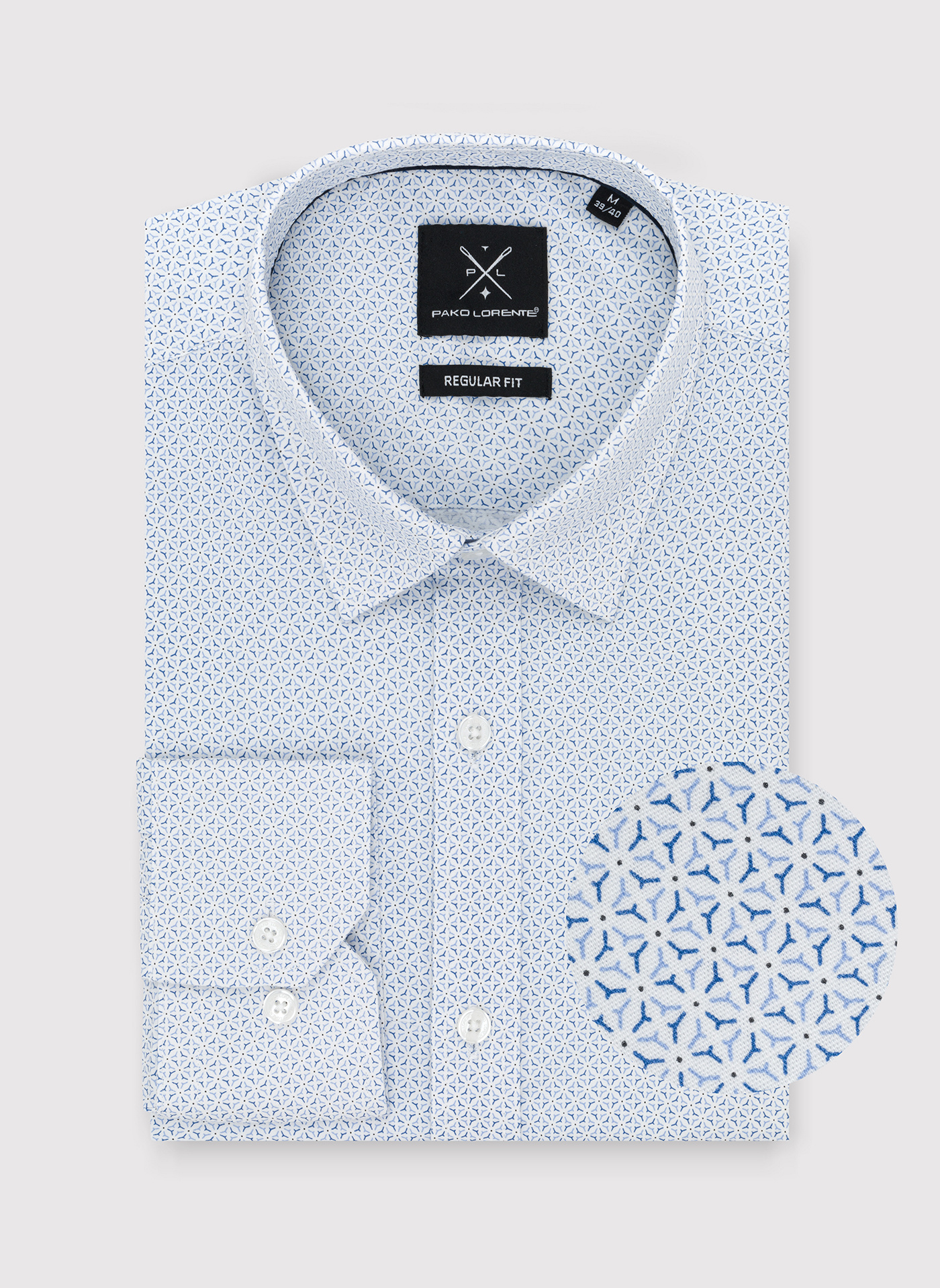 Koszula o kroju Regular w mikrowzór P24SF-1X-026-B-R - Pako Lorente - Pako Lorente