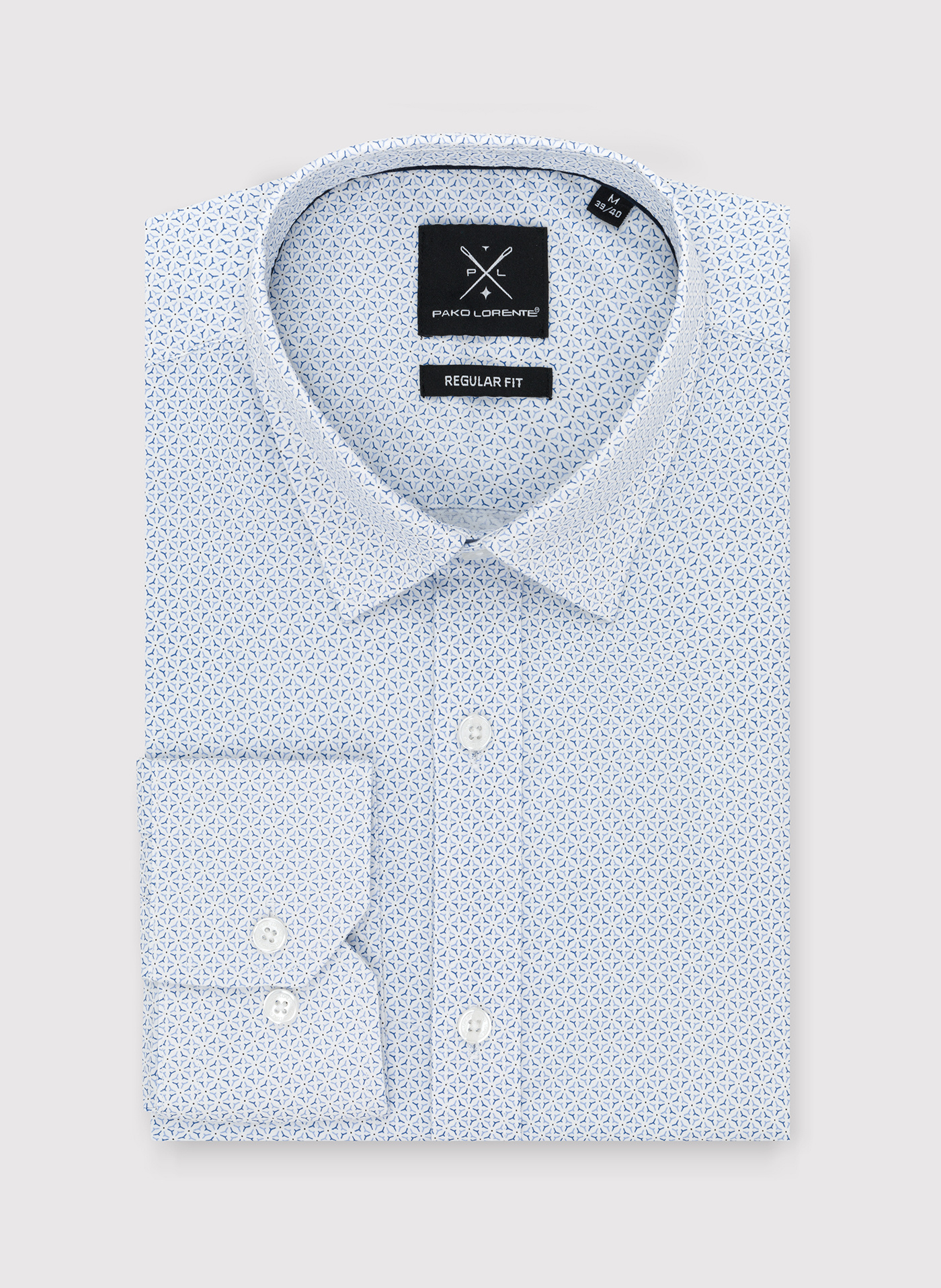 Koszula o kroju Regular w mikrowzór P24SF-1X-026-B-R - Pako Lorente - Pako Lorente