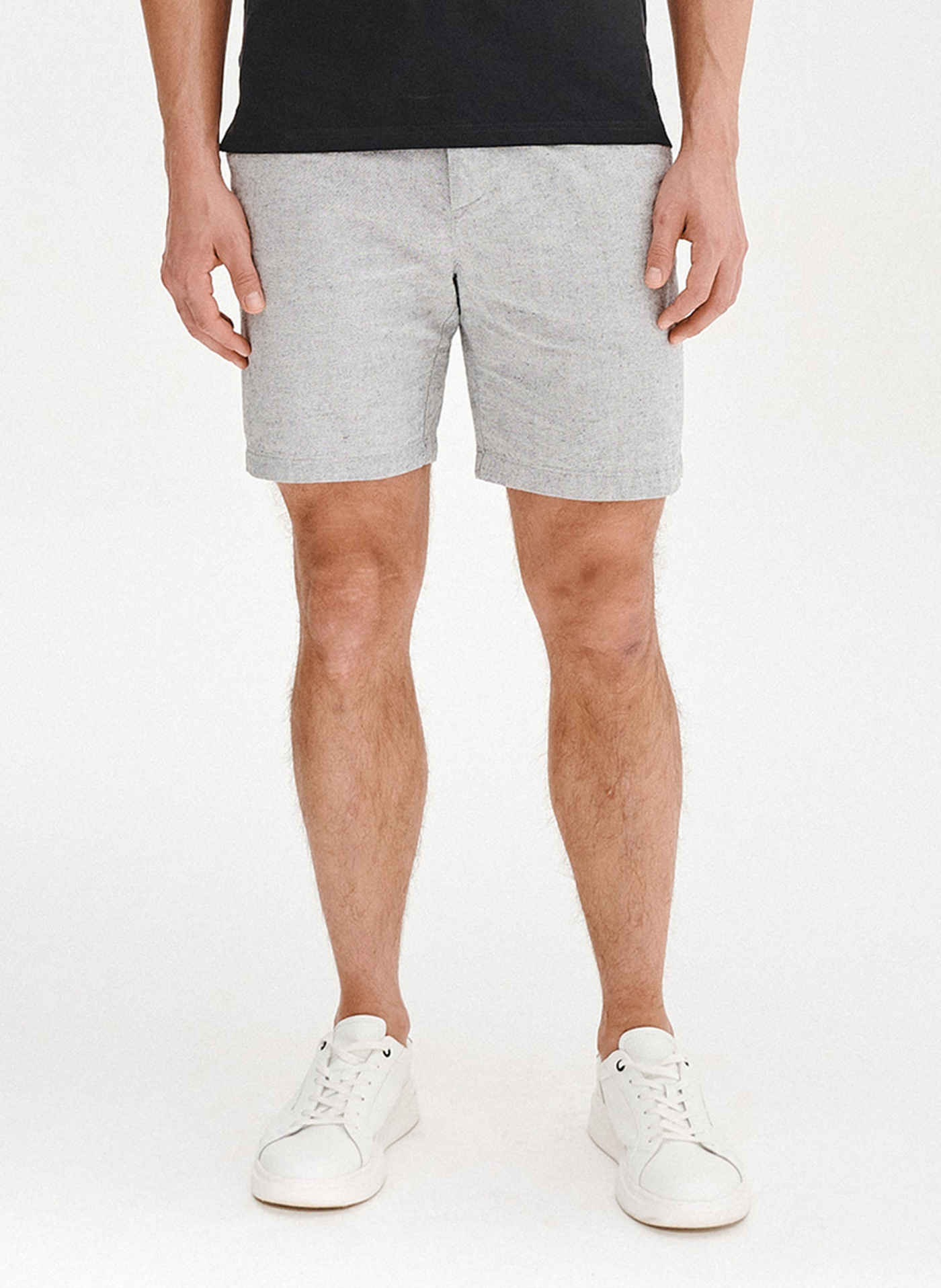 PAKO LORENTE - Szare szorty męskie z lnem - Pako Lorente