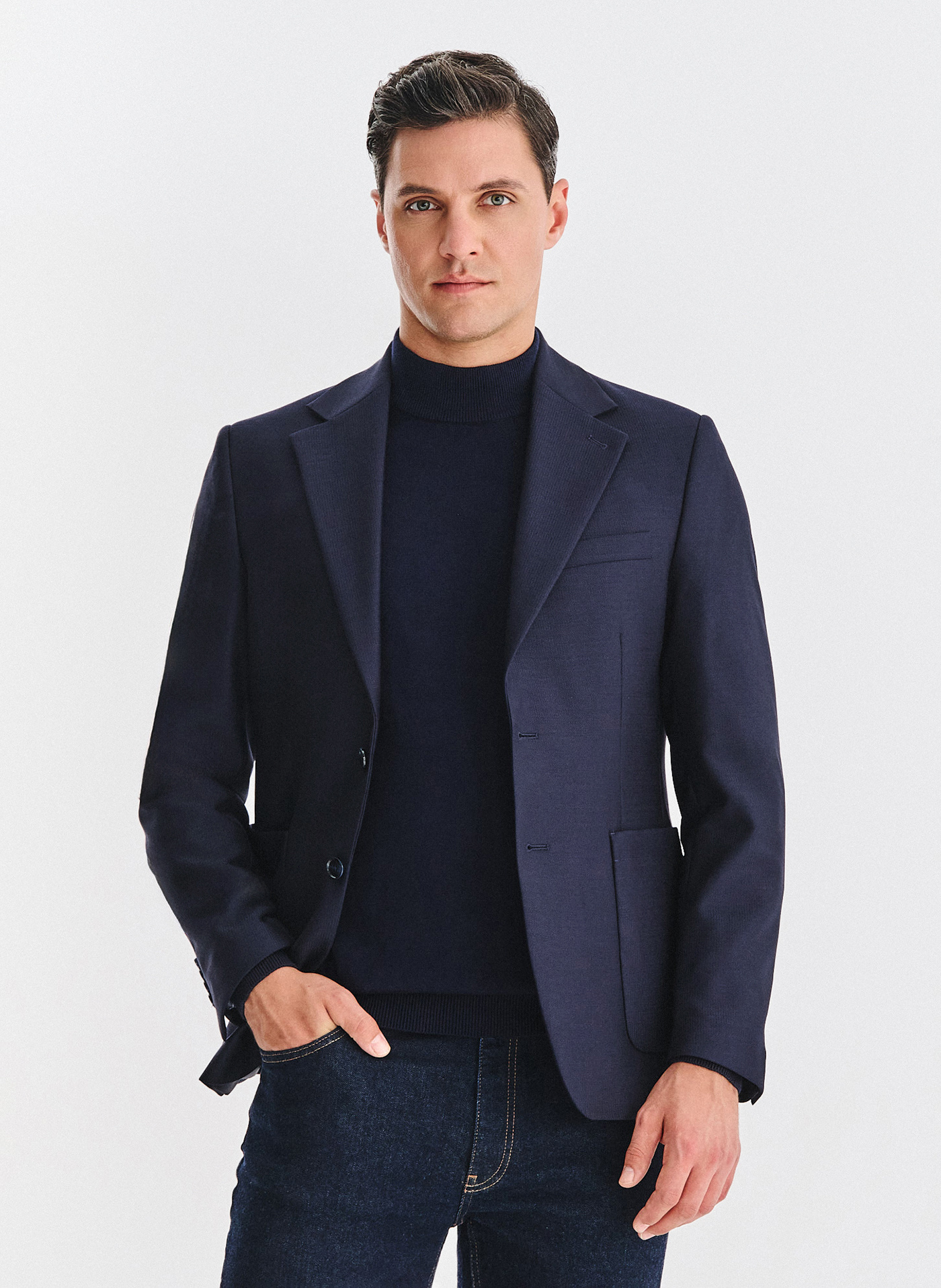 PAKO LORENTE - Granatowa marynarka jednorzędowa - Pako Lorente