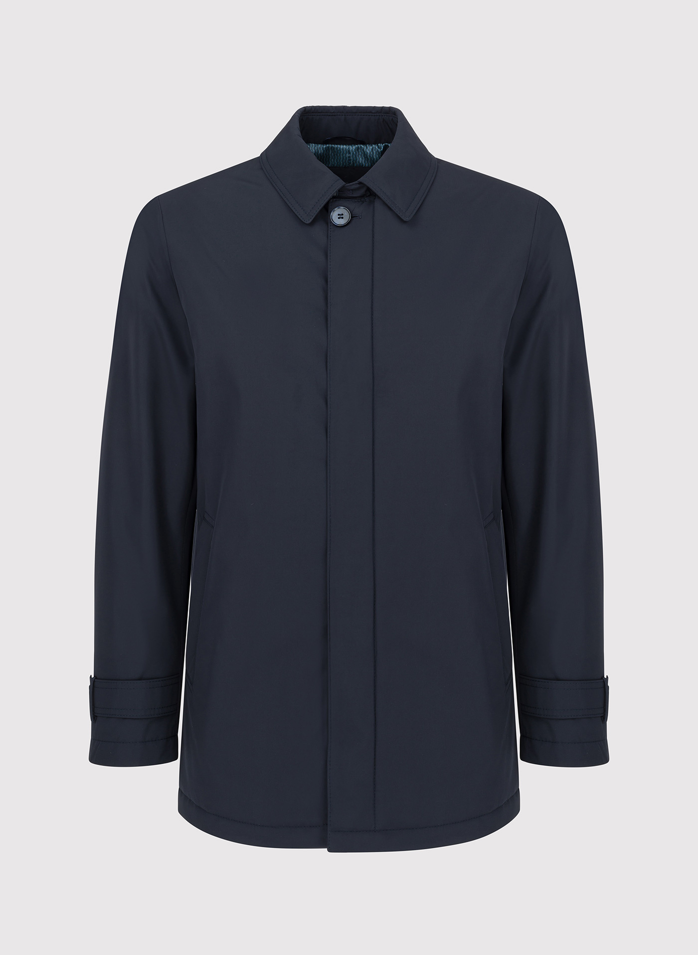 Granatowy przejściowy płaszcz męski P23WF-7X-010-G-0 - Pako Lorente - Pako Lorente