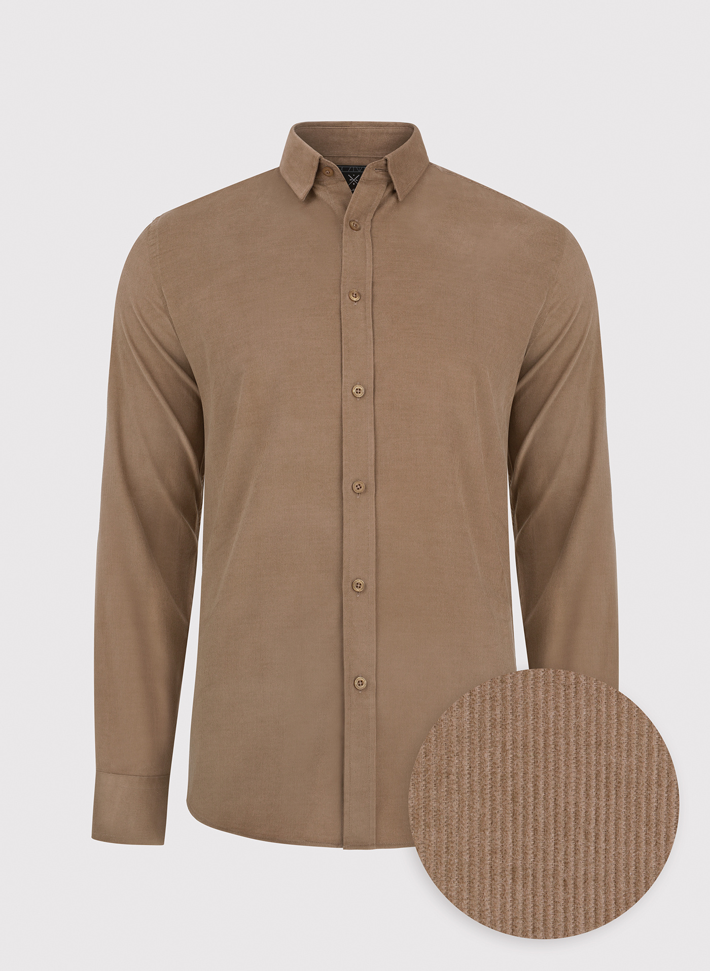 Sztruksowa koszula męska w kolorze beżowym - Pako Lorente