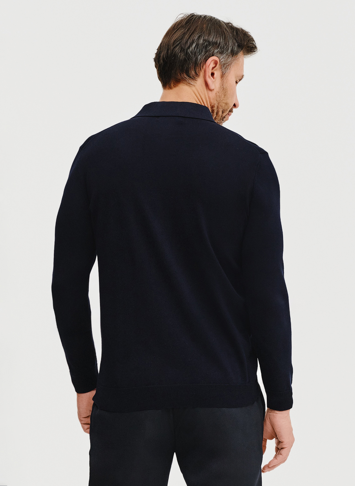 Sweter polo w kolorze granatowym - Pako Lorente