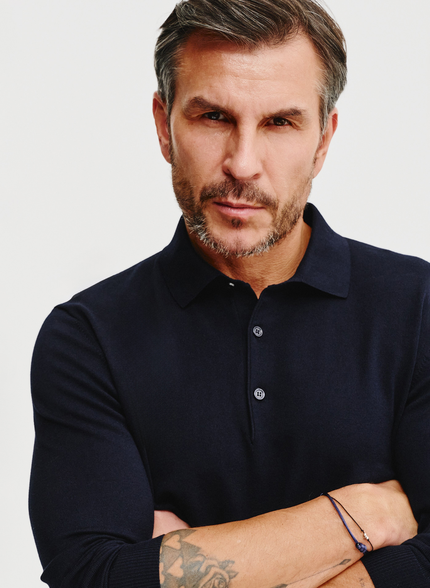 Sweter polo w kolorze granatowym - Pako Lorente