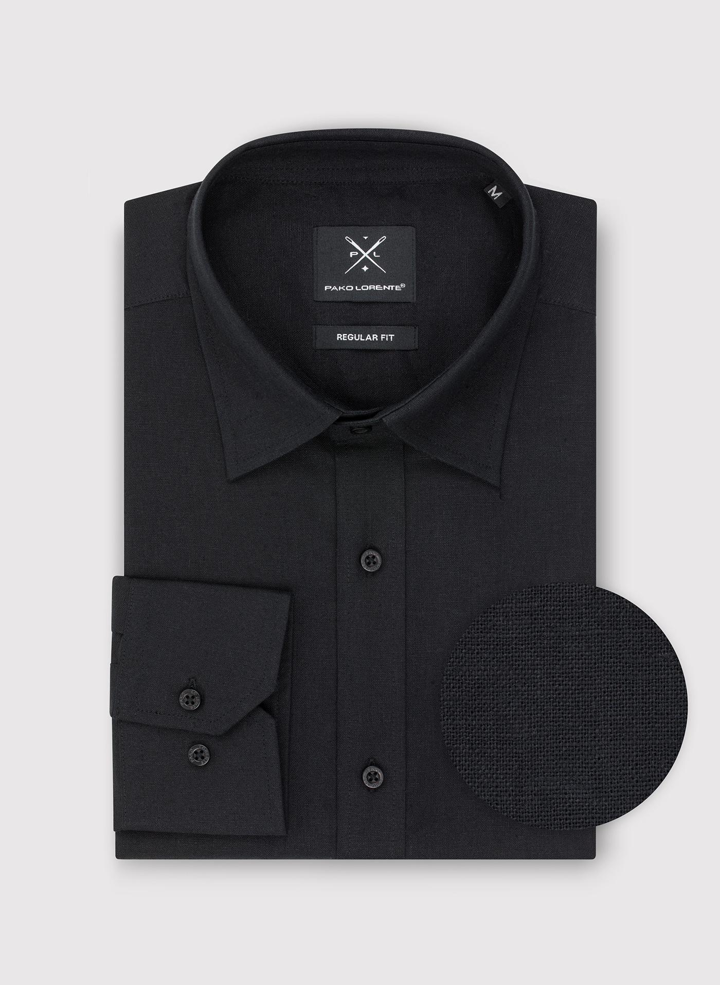Czarna koszula z lnu i bawełny - Pako Lorente